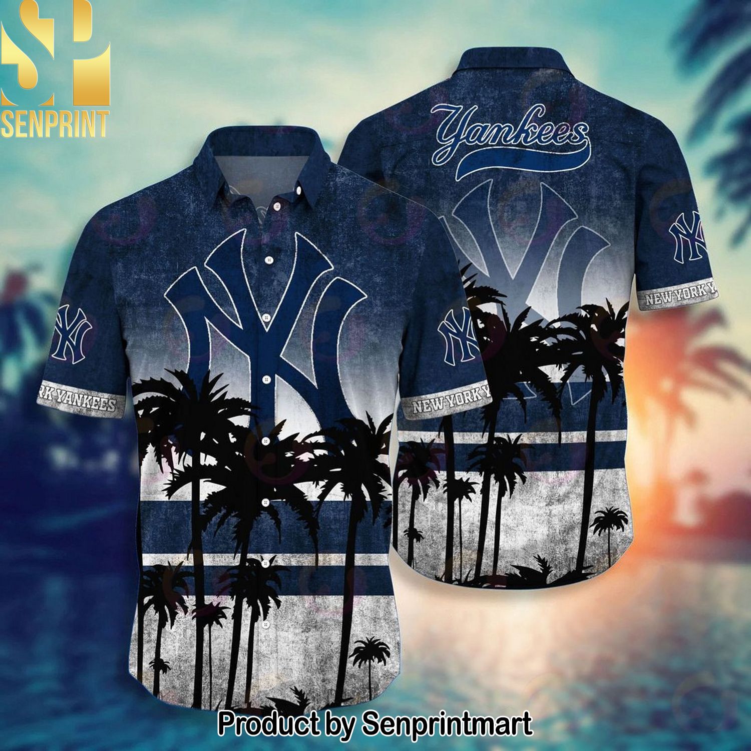 New York Yankees MLB Hot Version All Over Printed Hawaiian Shirt and Shorts