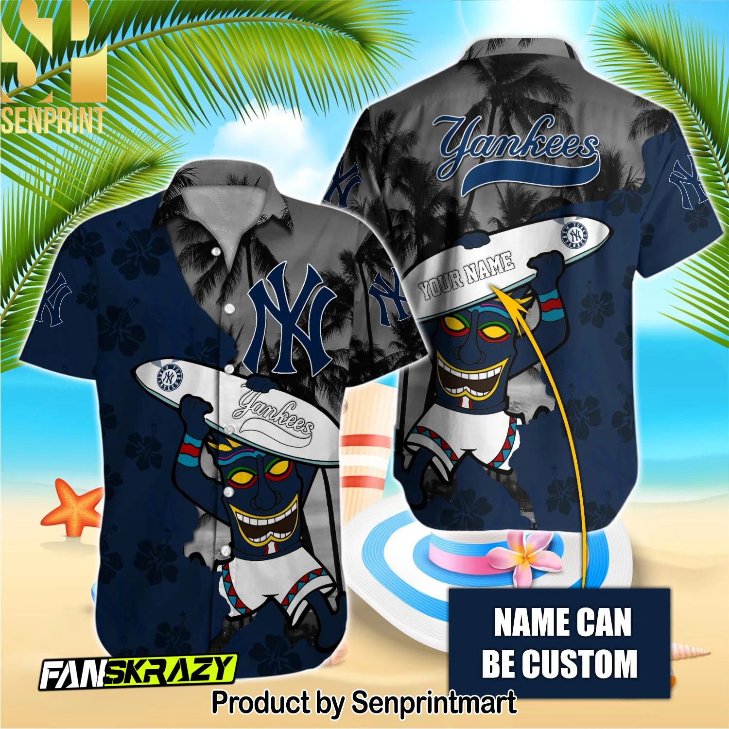 NewYork Yankees MLB 3D Hawaiian Shirt and Shorts