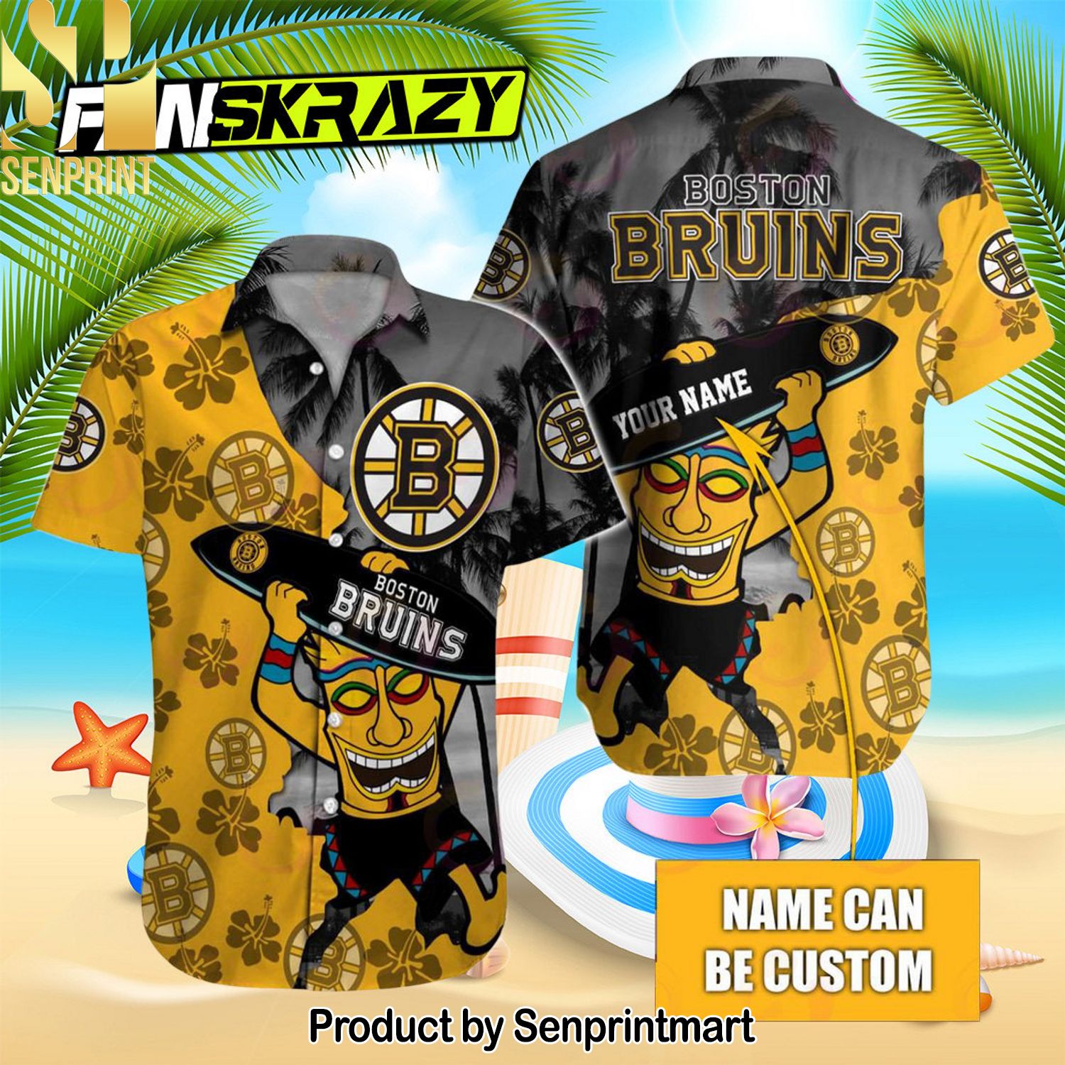 NHL Boston Bruins Native New Outfit Hawaiian Shirt and Shorts