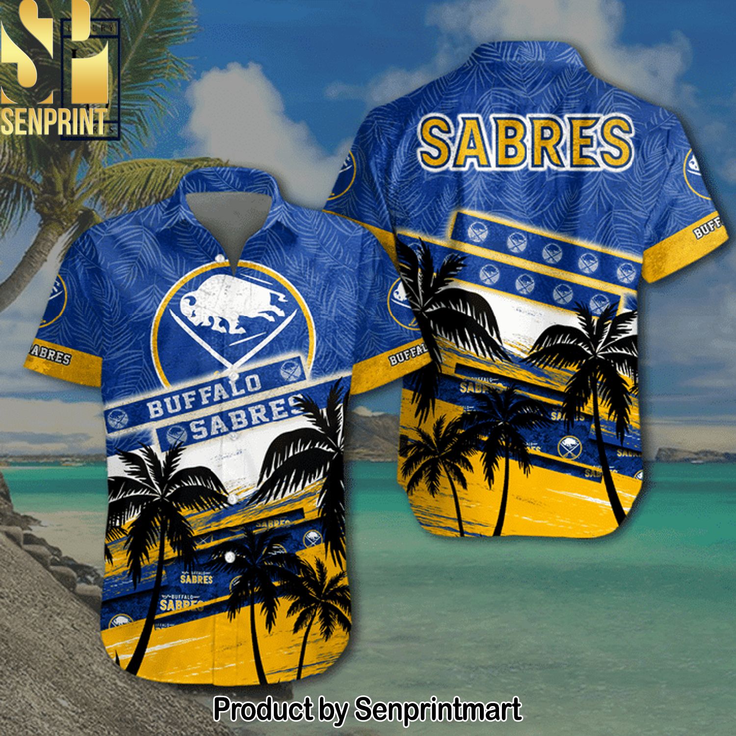 NHL Buffalo Sabres Classic Full Printed Hawaiian Shirt and Shorts