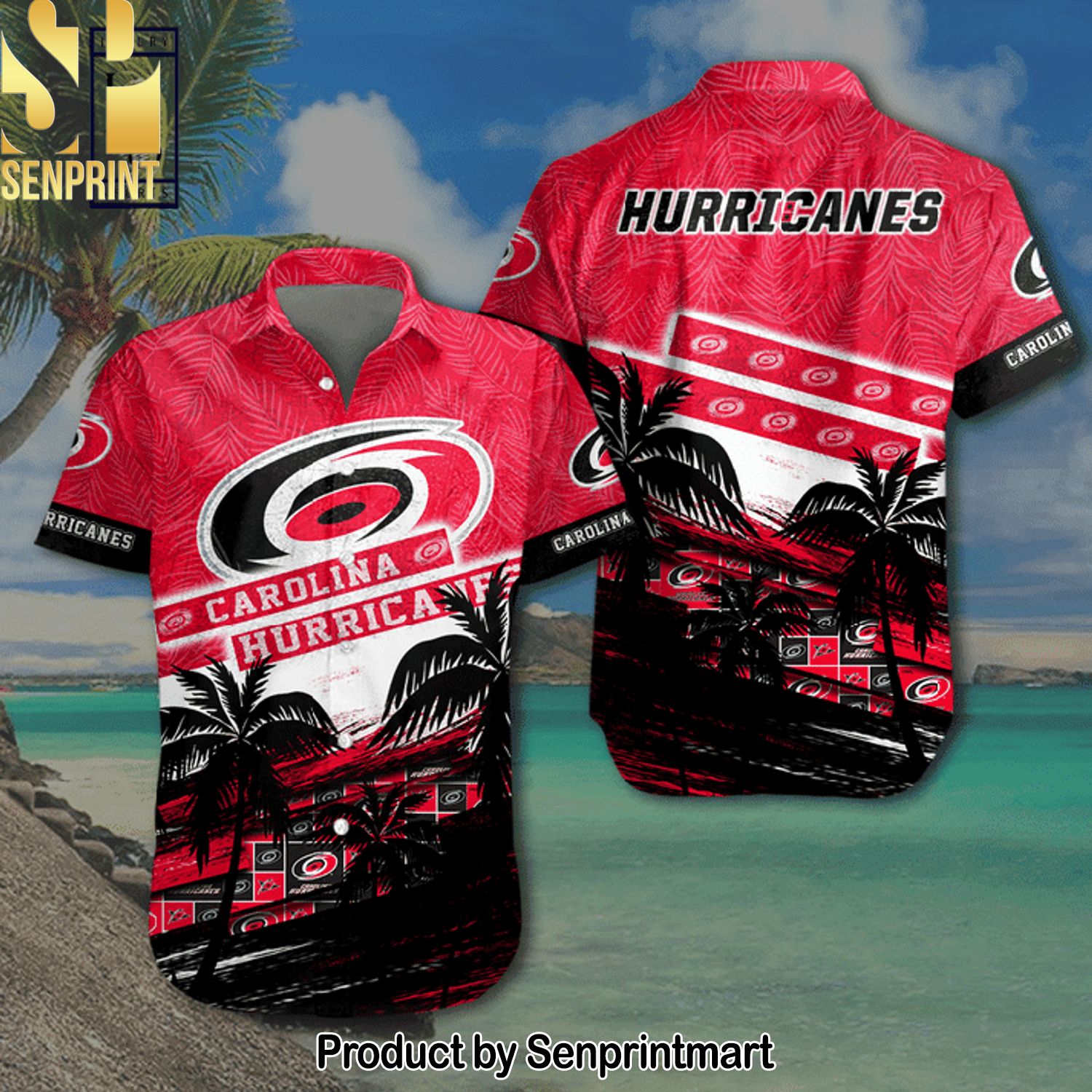 NHL Carolina Hurricanes Sport Fans Full Printed 3D Hawaiian Shirt and Shorts