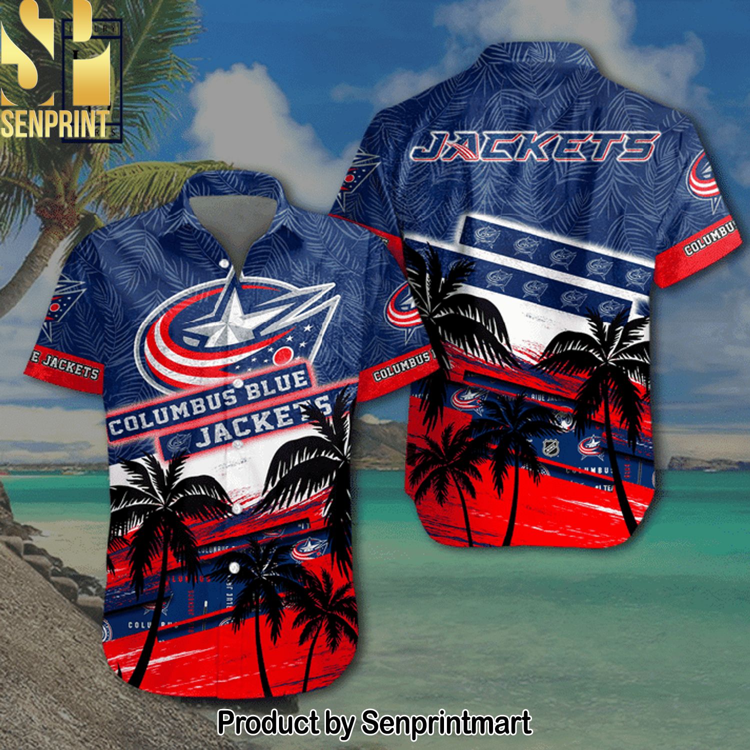 NHL Columbus Blue Jackets New Type Hawaiian Shirt and Shorts
