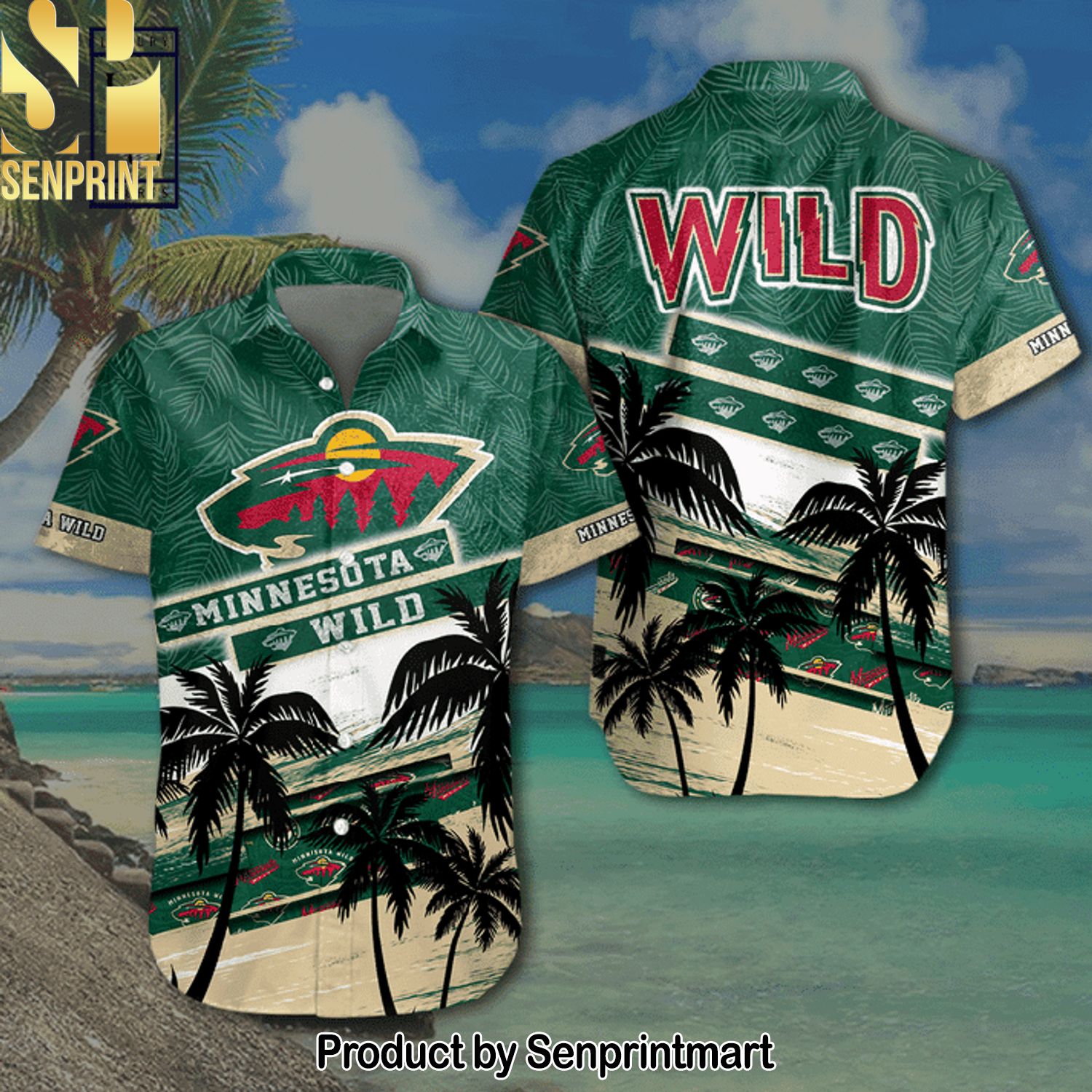 NHL Minnesota Wild Classic Full Print Hawaiian Shirt and Shorts