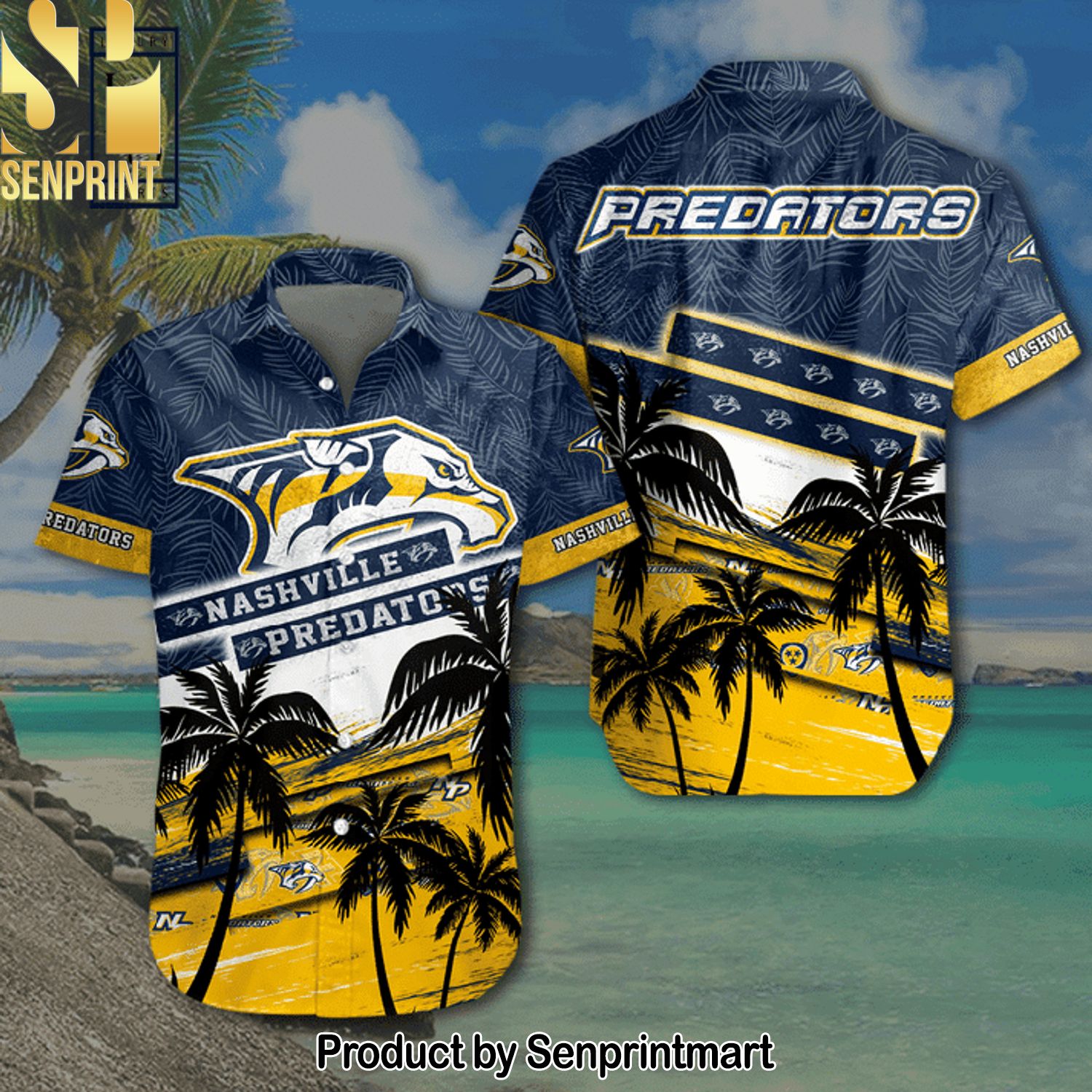 NHL Nashville Predators 3D All Over Print Hawaiian Shirt and Shorts