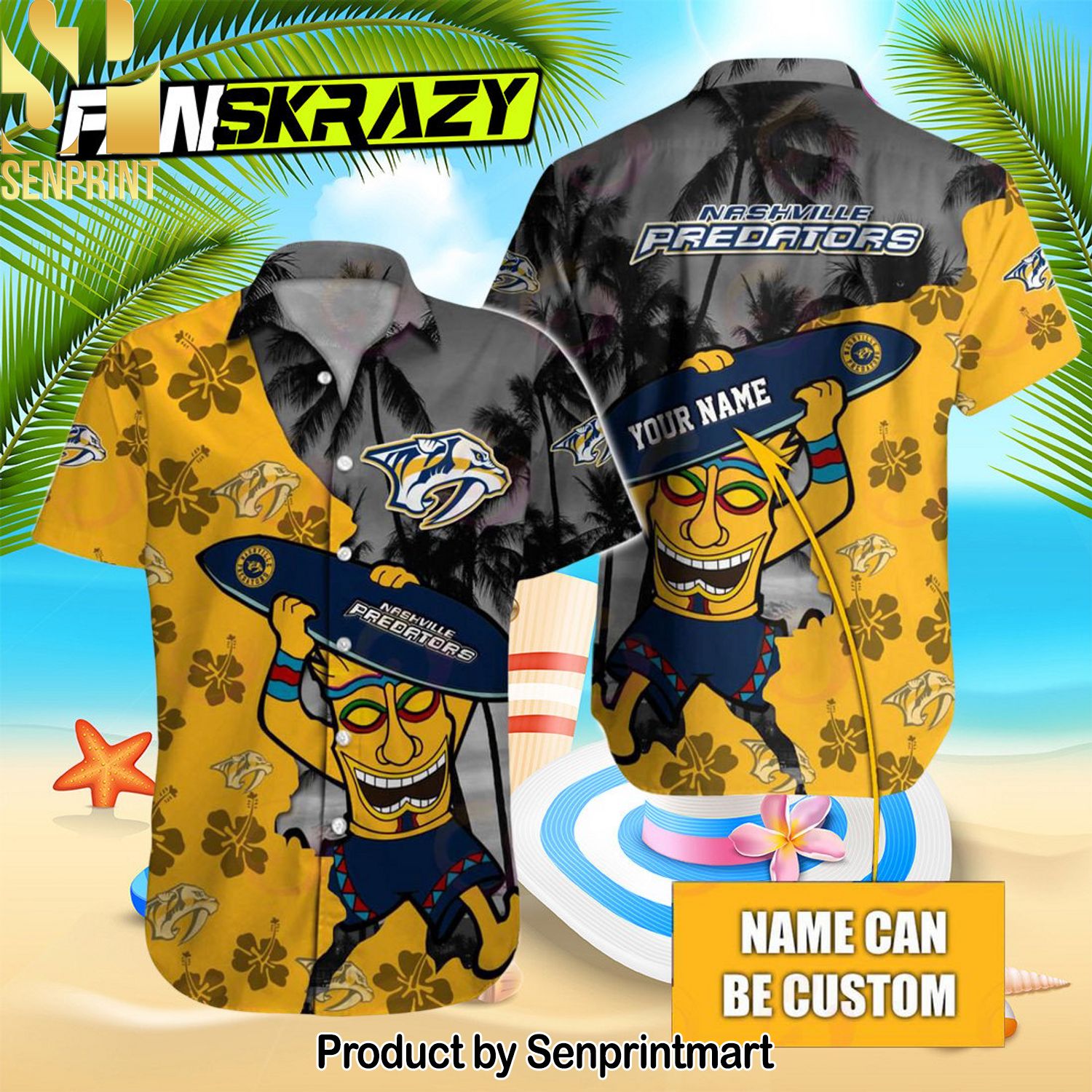 NHL Nashville Predators Native Gift Ideas All Over Printed Hawaiian Shirt and Shorts