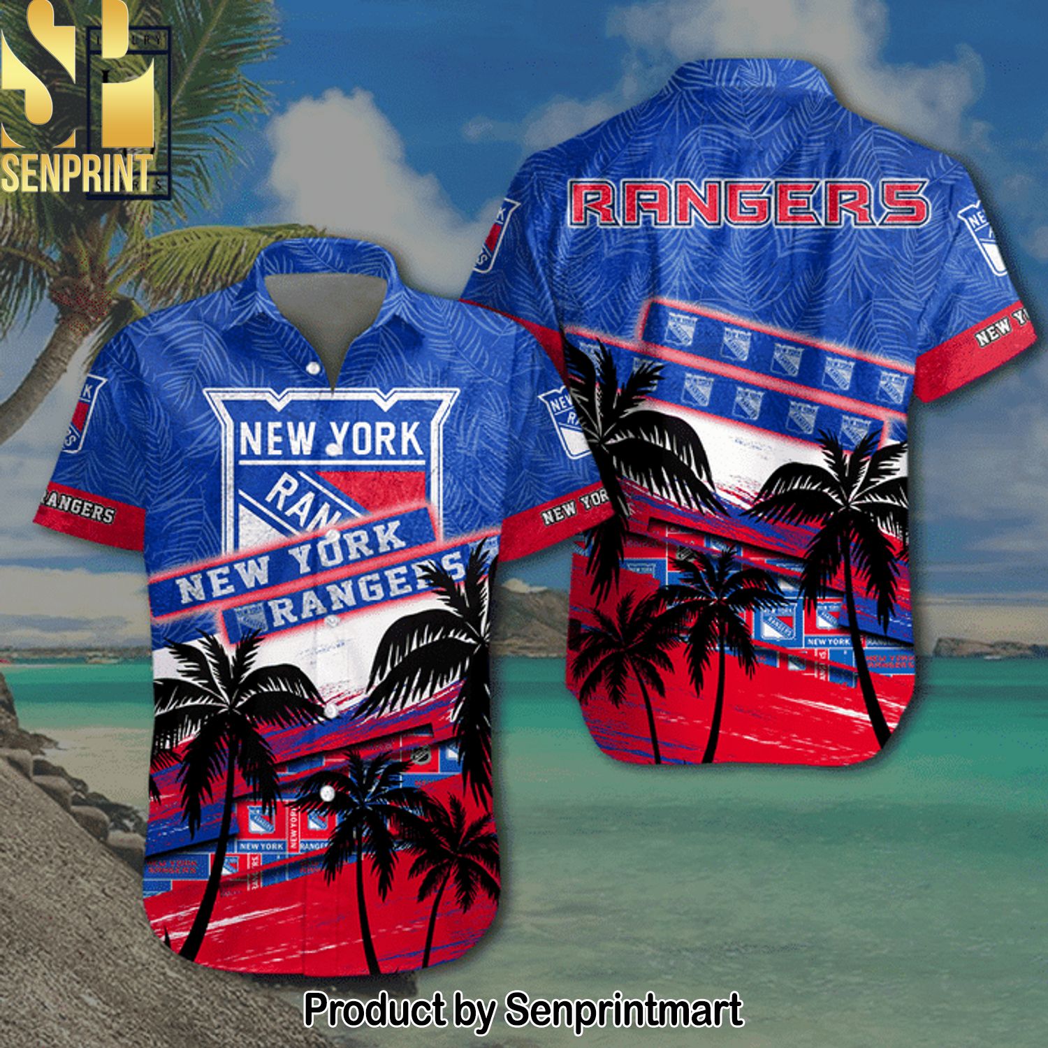 NHL New York Rangers Sport Fans Full Printing Classic Hawaiian Shirt and Shorts