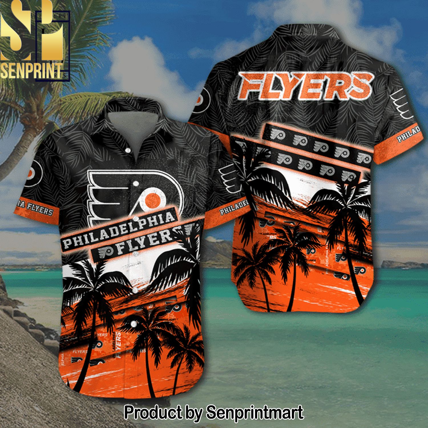 NHL Philadelphia Flyers All Over Printed Classic Hawaiian Shirt and Shorts