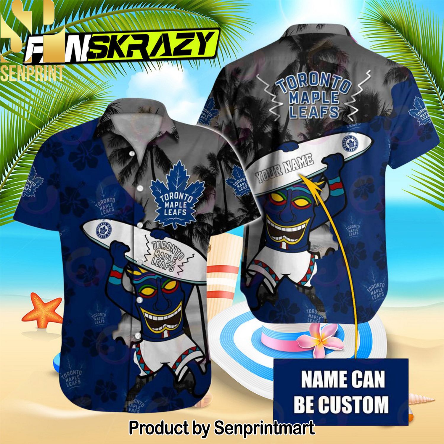 NHL Toronto Maple Leafs Native Unique Full Printed Hawaiian Shirt and Shorts