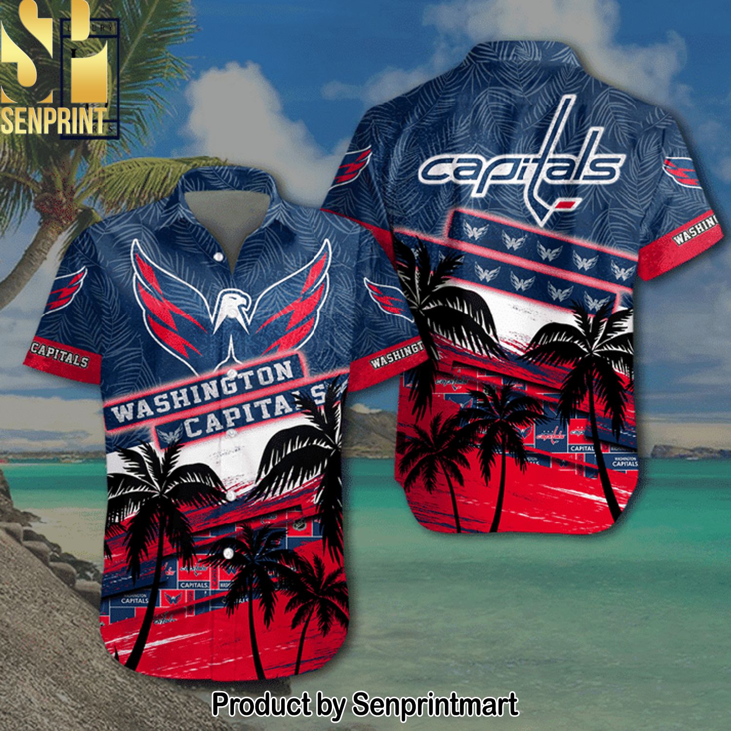 NHL Washington Capitals Awesome Outfit Hawaiian Shirt and Shorts