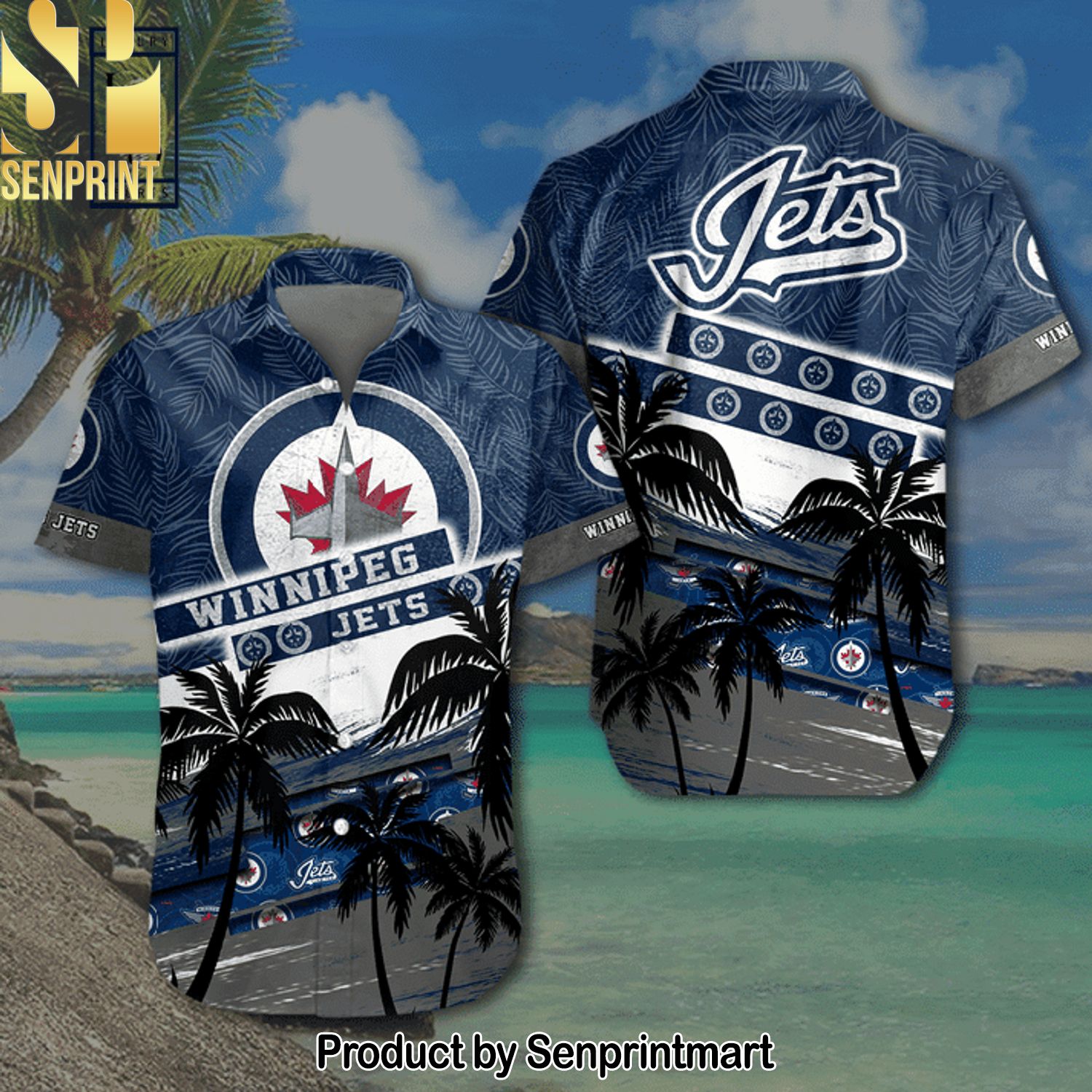 NHL Winnipeg Jets Full Print 3D Hawaiian Shirt and Shorts