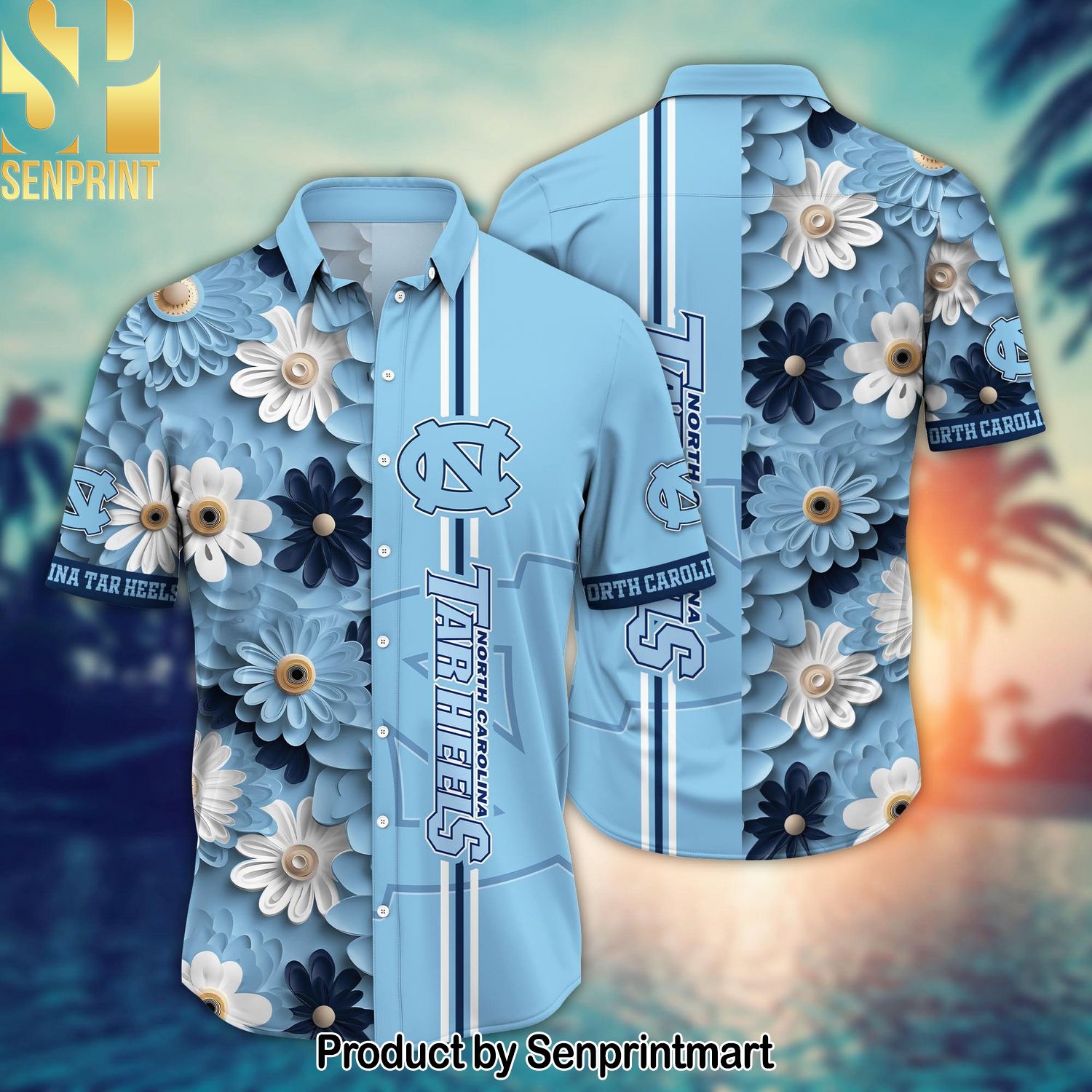North Carolina Tar Heels NCAA Flower Gift Ideas Hawaiian Shirt and Shorts