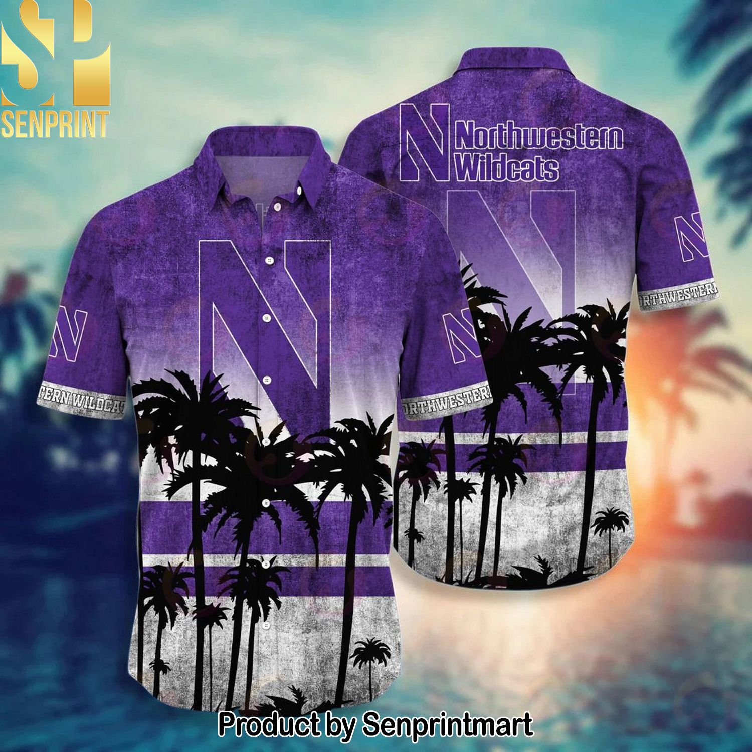 Northwestern Wildcats Awesome Outfit Hawaiian Shirt and Shorts