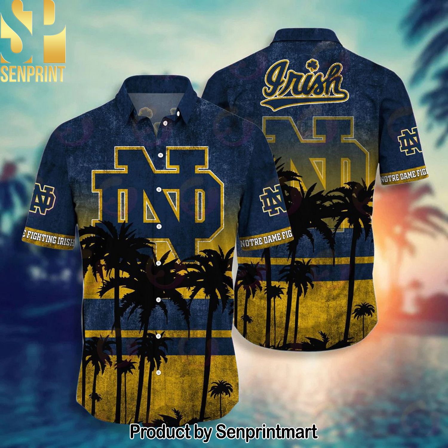 Notre Dame Fighting Irish New Fashion Full Printed Hawaiian Shirt and Shorts