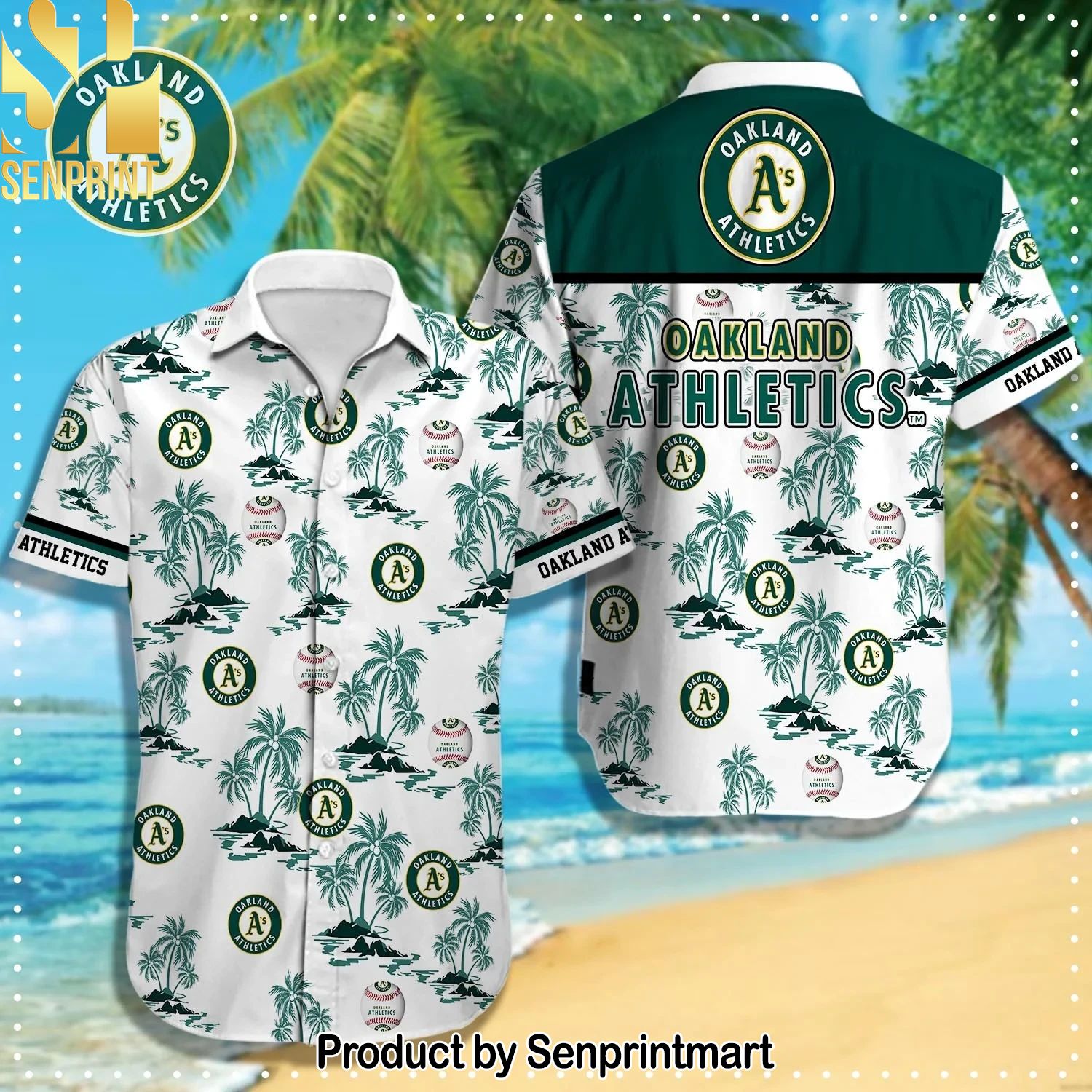 Oakland Athletics MLB 3D Full Print Hawaiian Shirt and Shorts