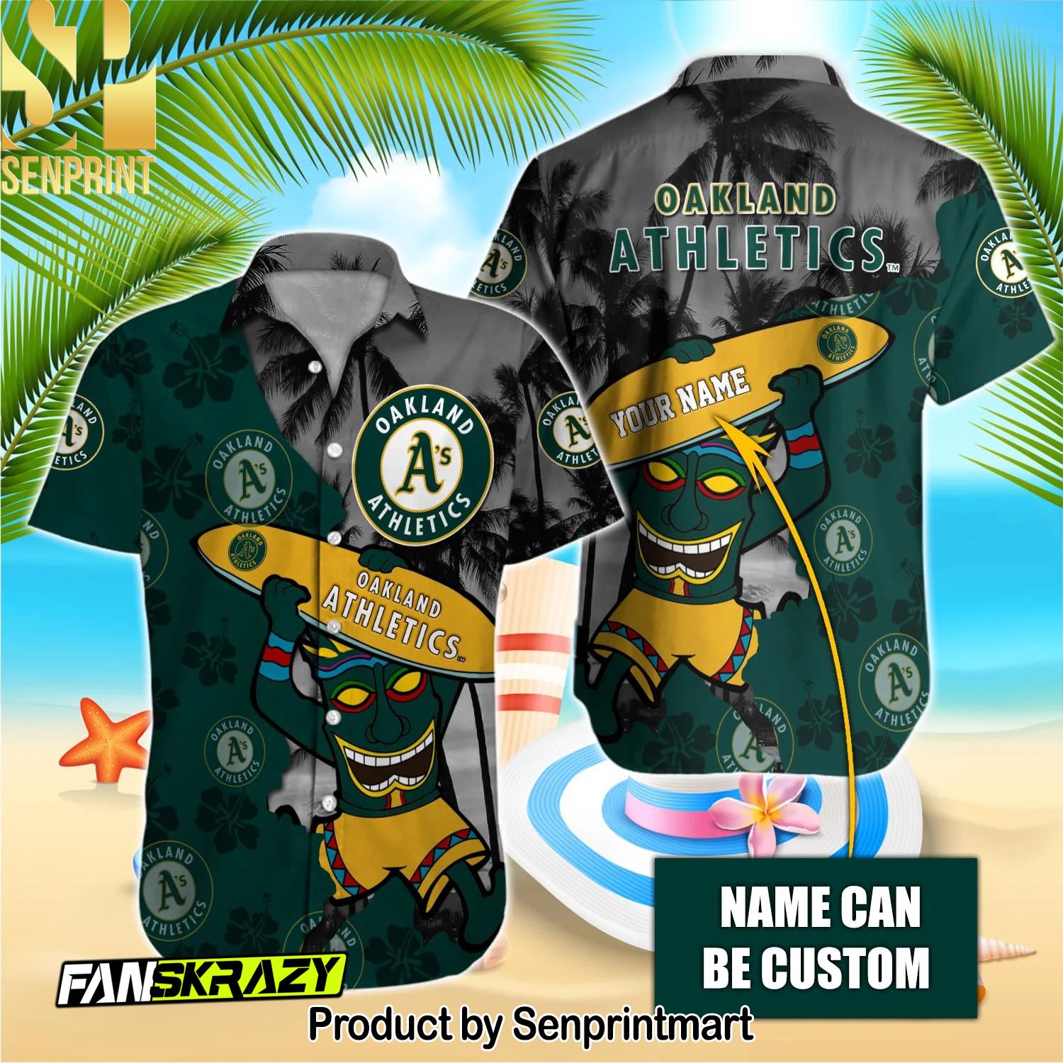 Oakland Athletics MLB New Outfit Hawaiian Shirt and Shorts