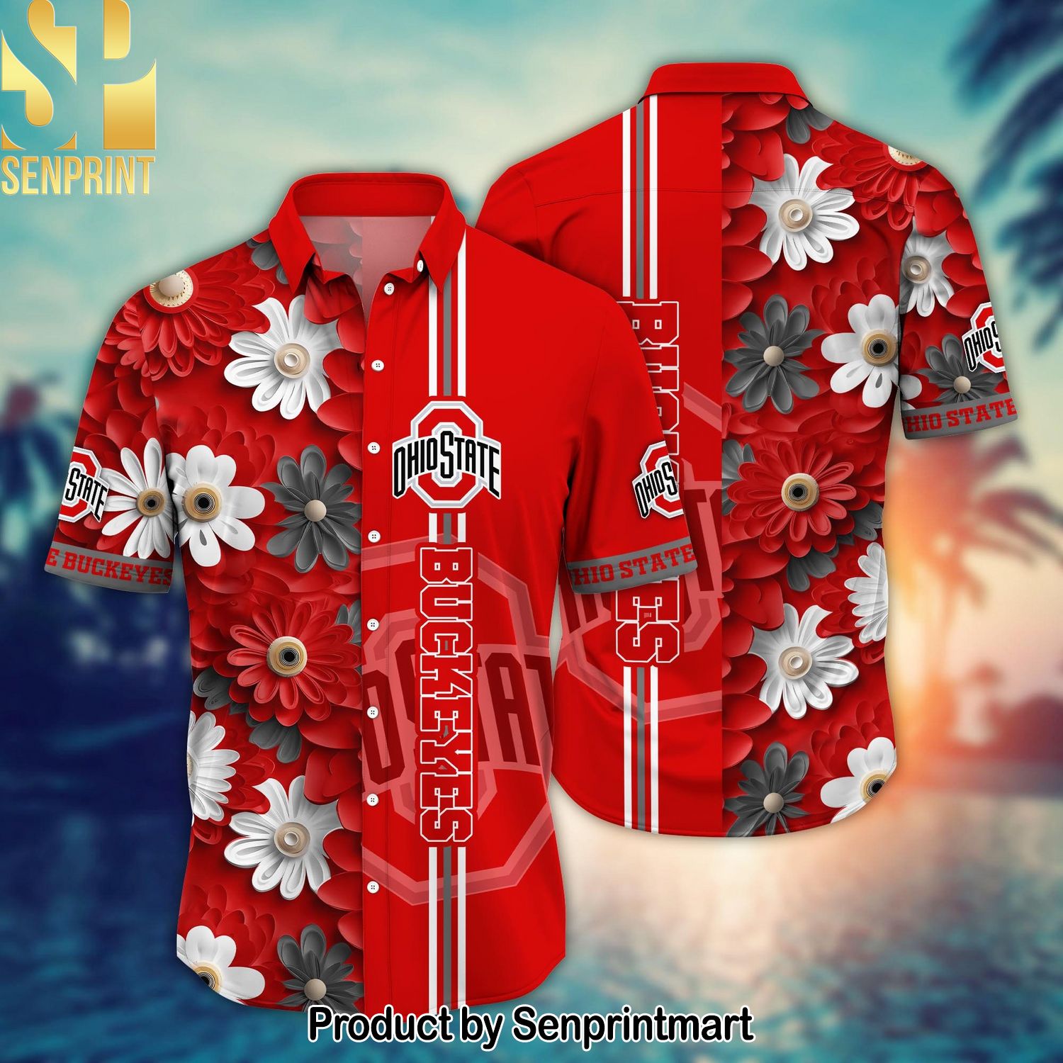 Ohio State Buckeyes NCAA Flower Gift Ideas 3D Hawaiian Shirt and Shorts