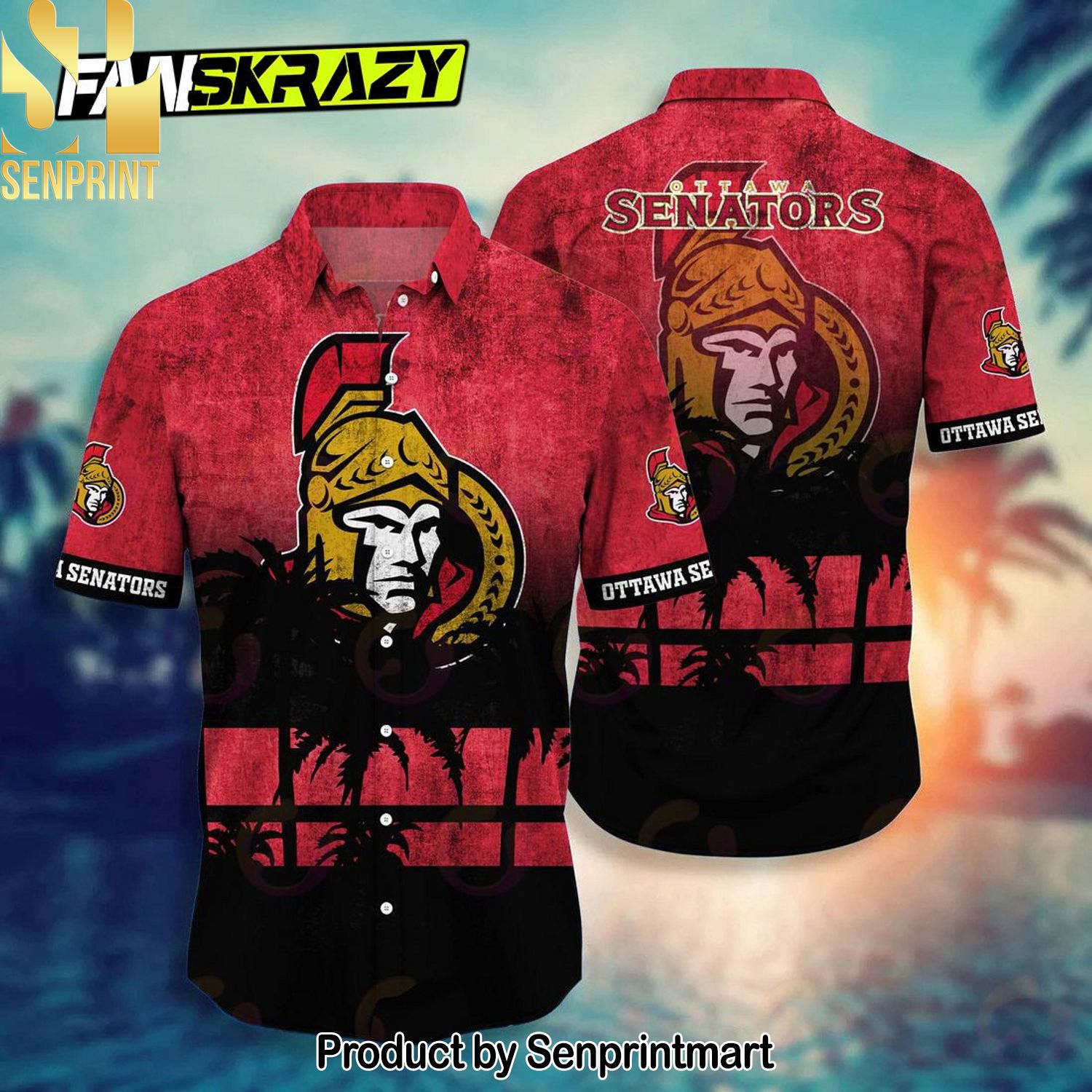 Ottawa Senators NHL Gift Ideas Hawaiian Shirt and Shorts