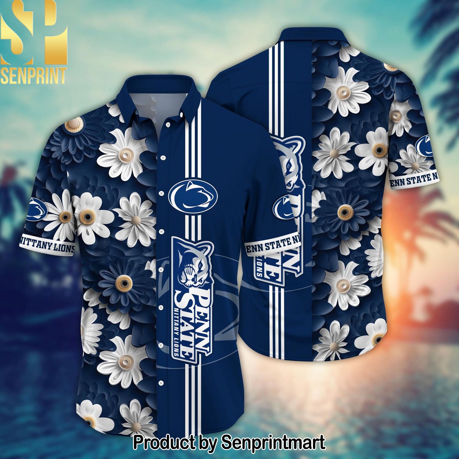 Penn State Nittany Lions NCAA Flower Hot Fashion 3D Hawaiian Shirt and Shorts