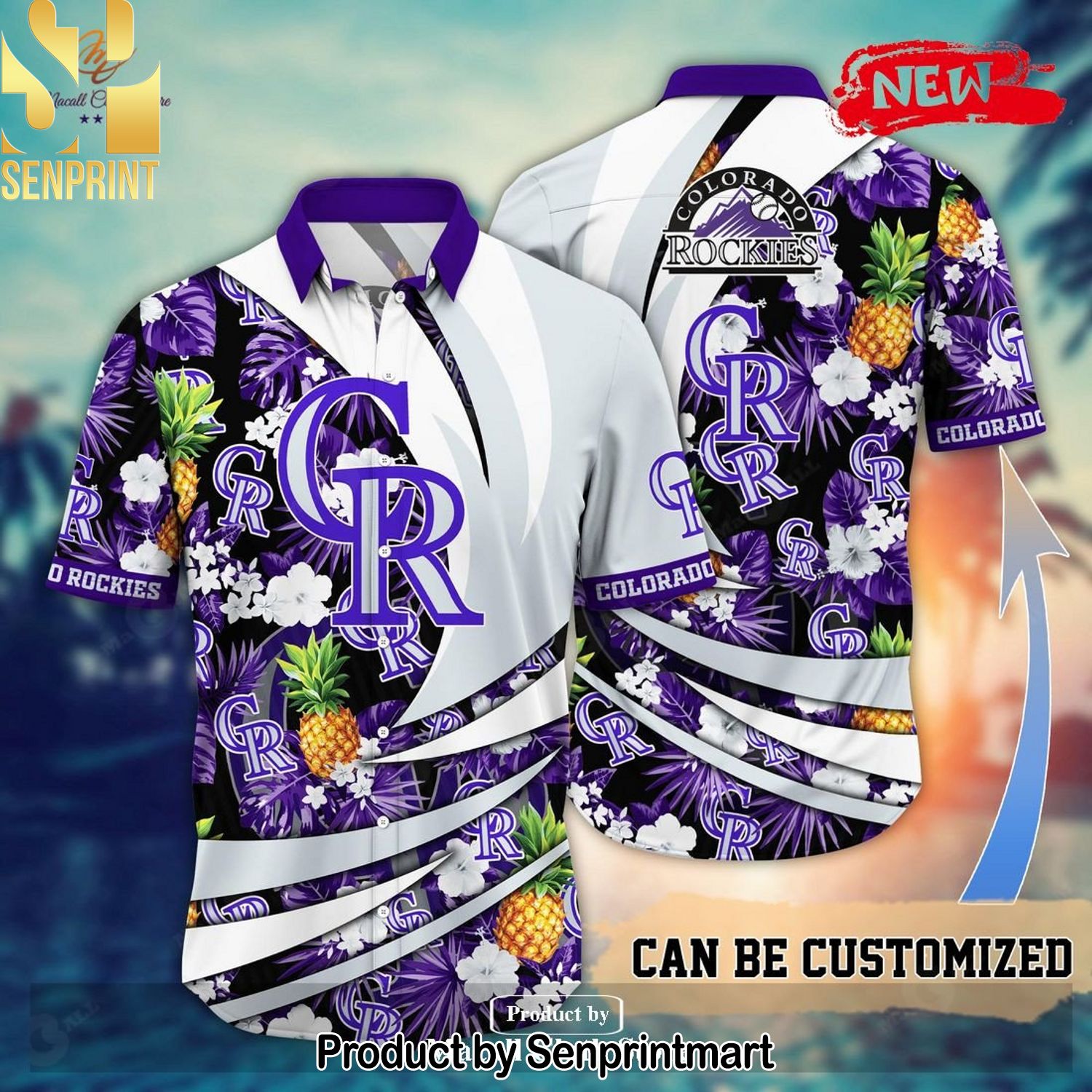 Personalized Name Colorado Rockies MLB Flower Pineapple Hypebeast Fashion Hawaiian Shirt and Shorts