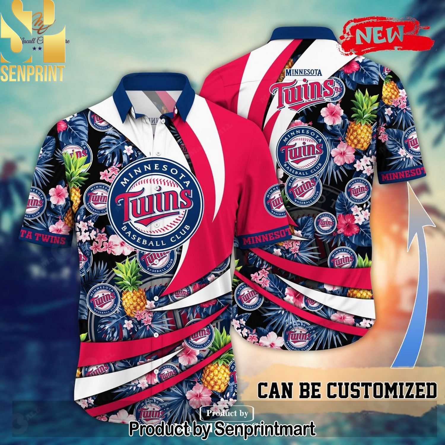 Personalized Name Minnesota Twins MLB Flower Pineapple Best Outfit Hawaiian Shirt and Shorts