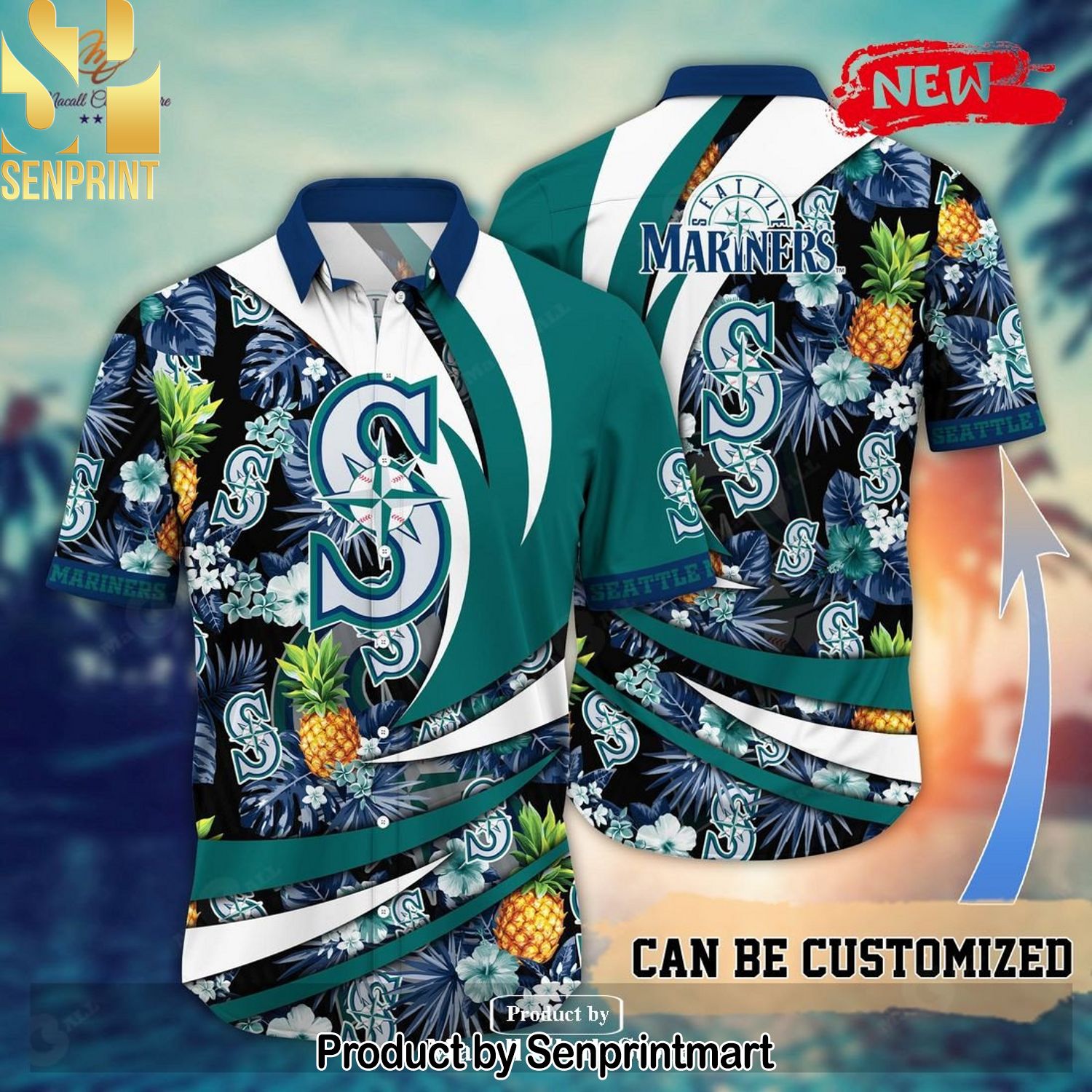 Personalized Name Seattle Mariners MLB Flower Pineapple New Outfit Hawaiian Shirt and Shorts