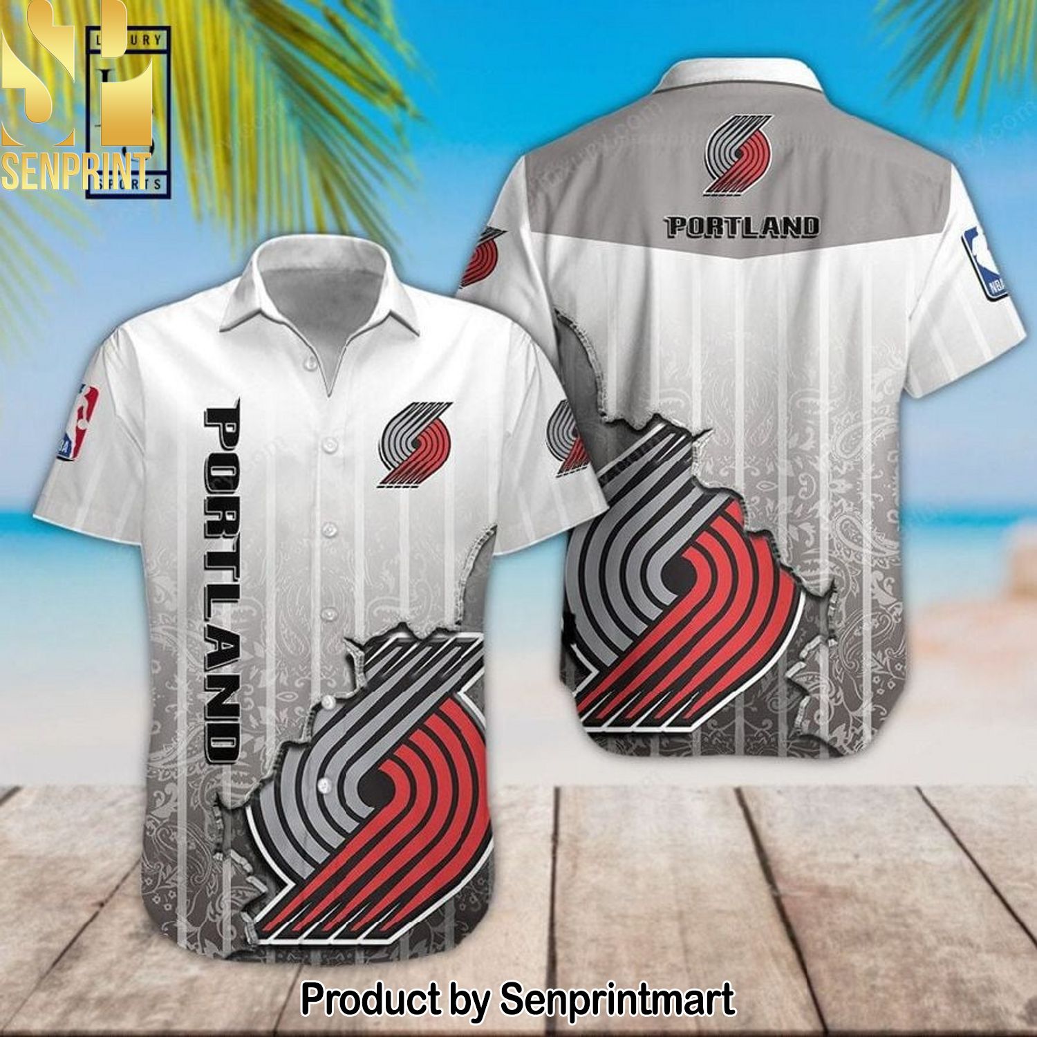 Portland Trail Blazers NBA All Over Printed Unisex Hawaiian Shirt and Shorts