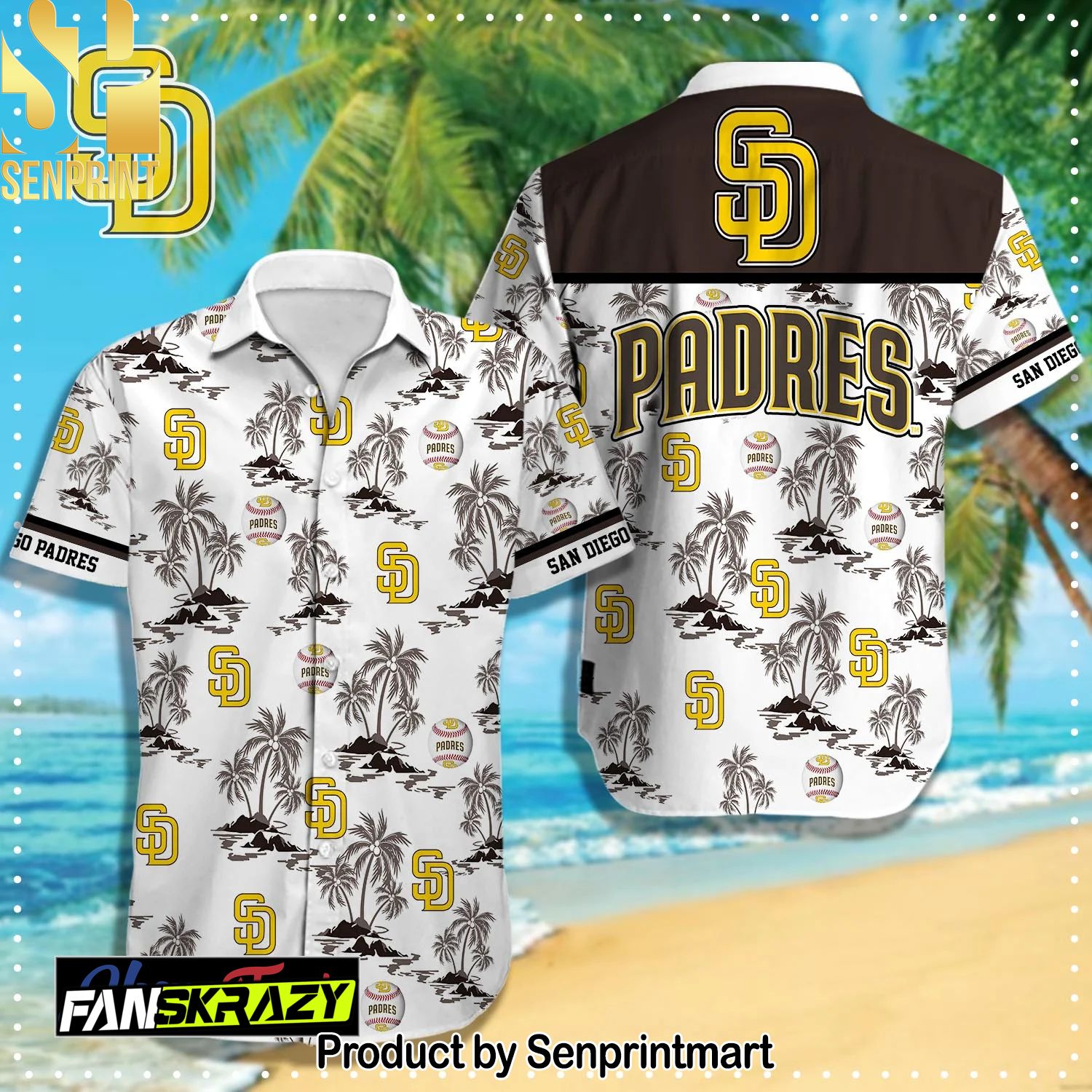San Diego Padres MLB Classic All Over Print Hawaiian Shirt and Shorts