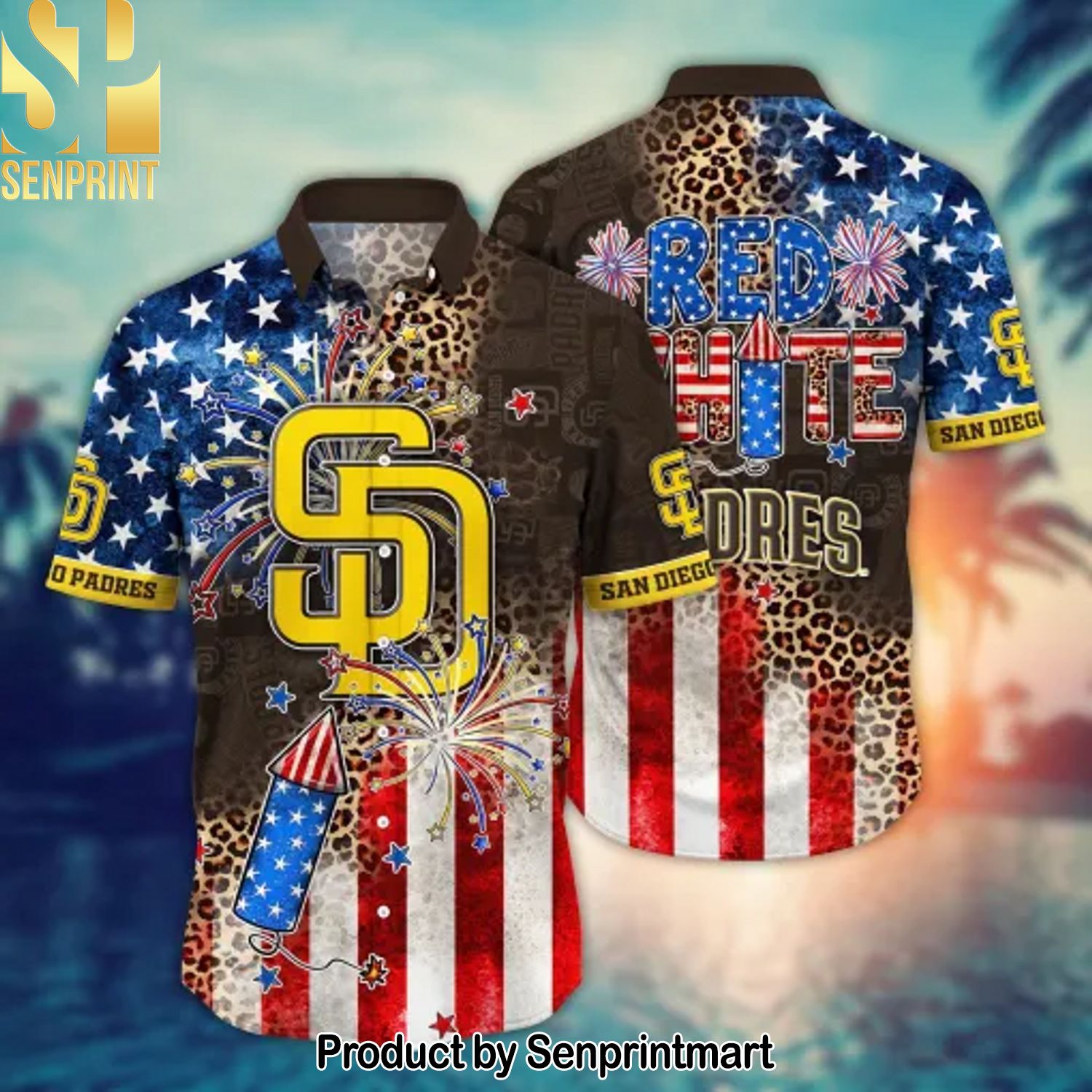 San Diego Padres MLB Cool Version Full Print Hawaiian Shirt and Shorts