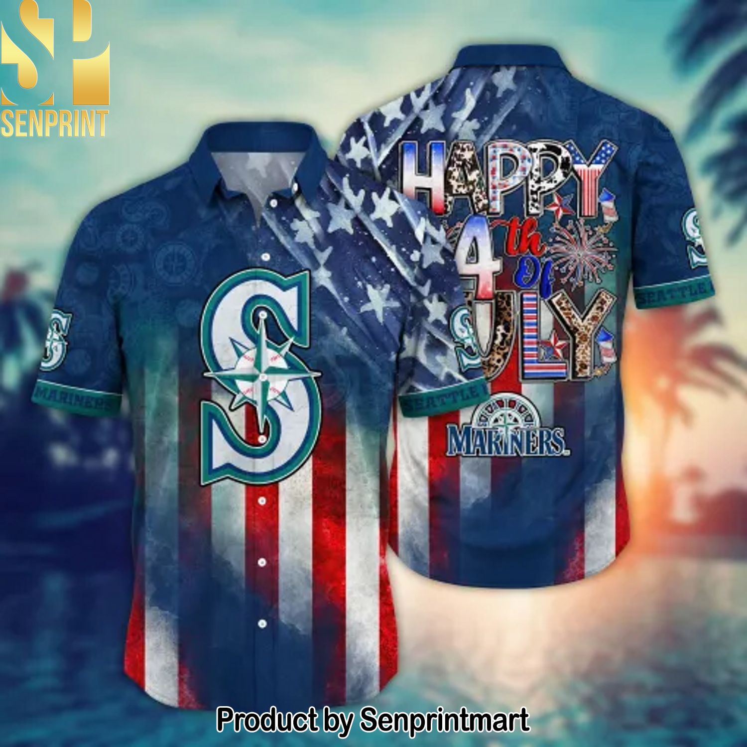 Seattle Mariners MLB All Over Print Classic Hawaiian Shirt and Shorts