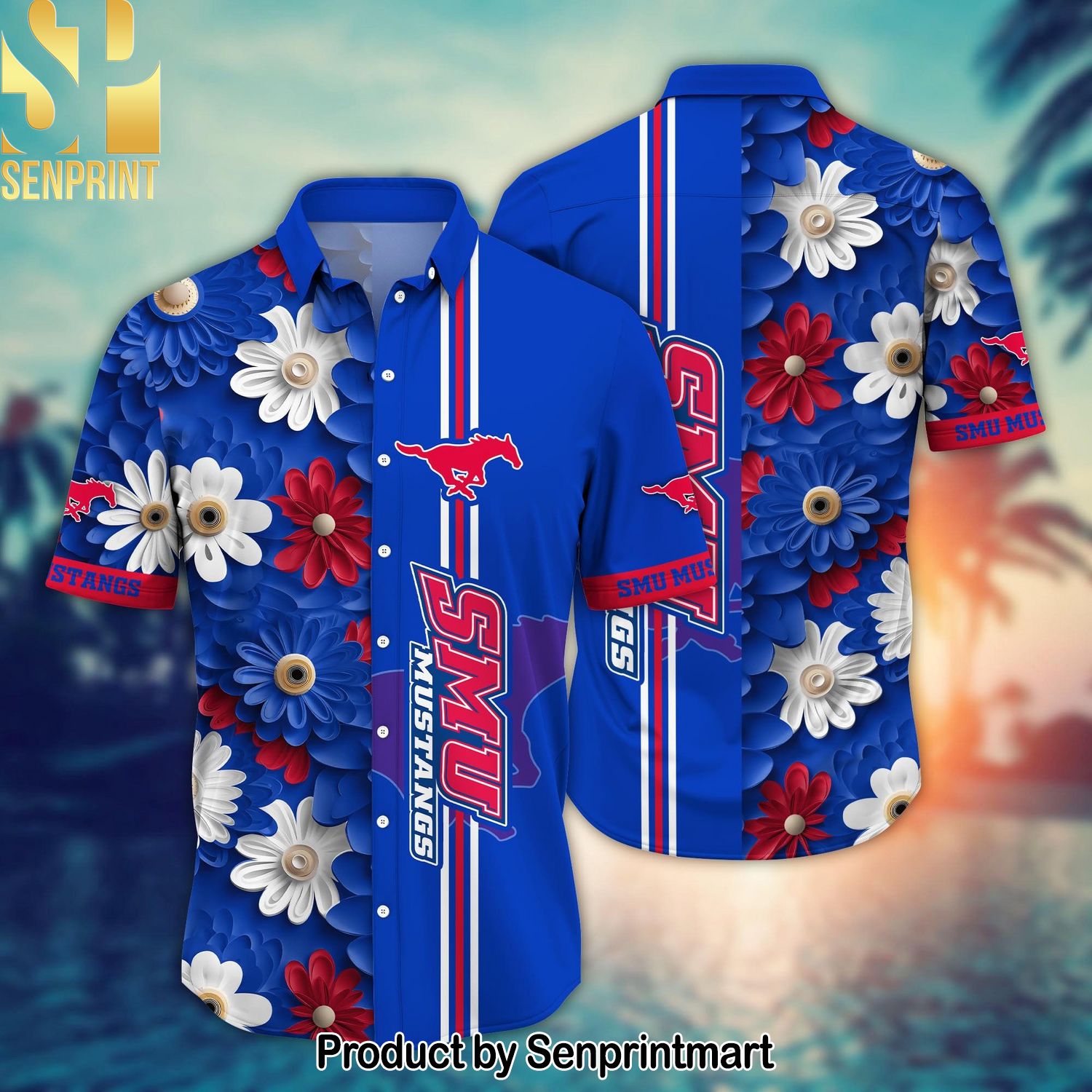 SMU Mustangs NCAA Flower Hot Outfit Hawaiian Shirt and Shorts