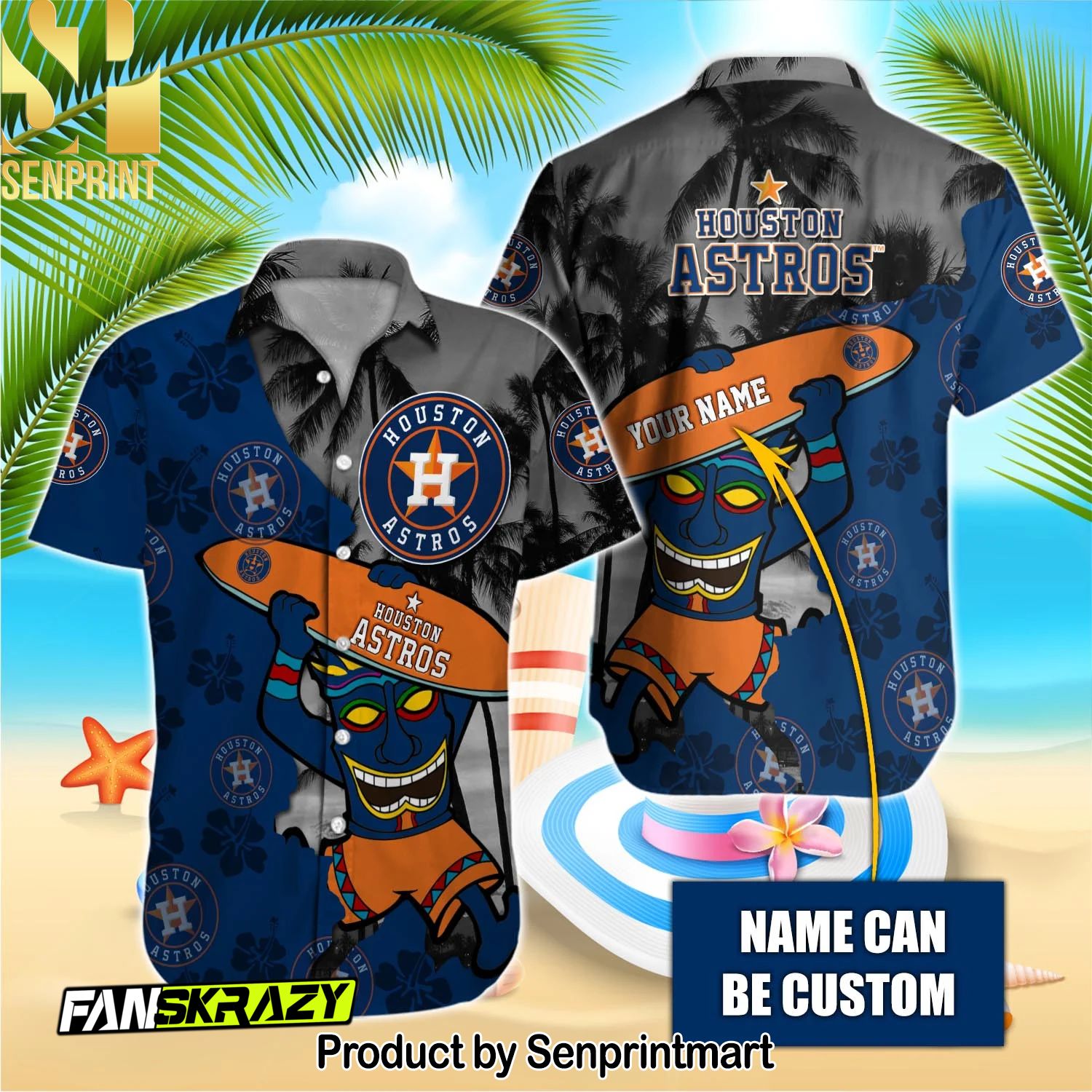 Sport Fans Houston Astros MLB Full Printed Hawaiian Shirt and Shorts