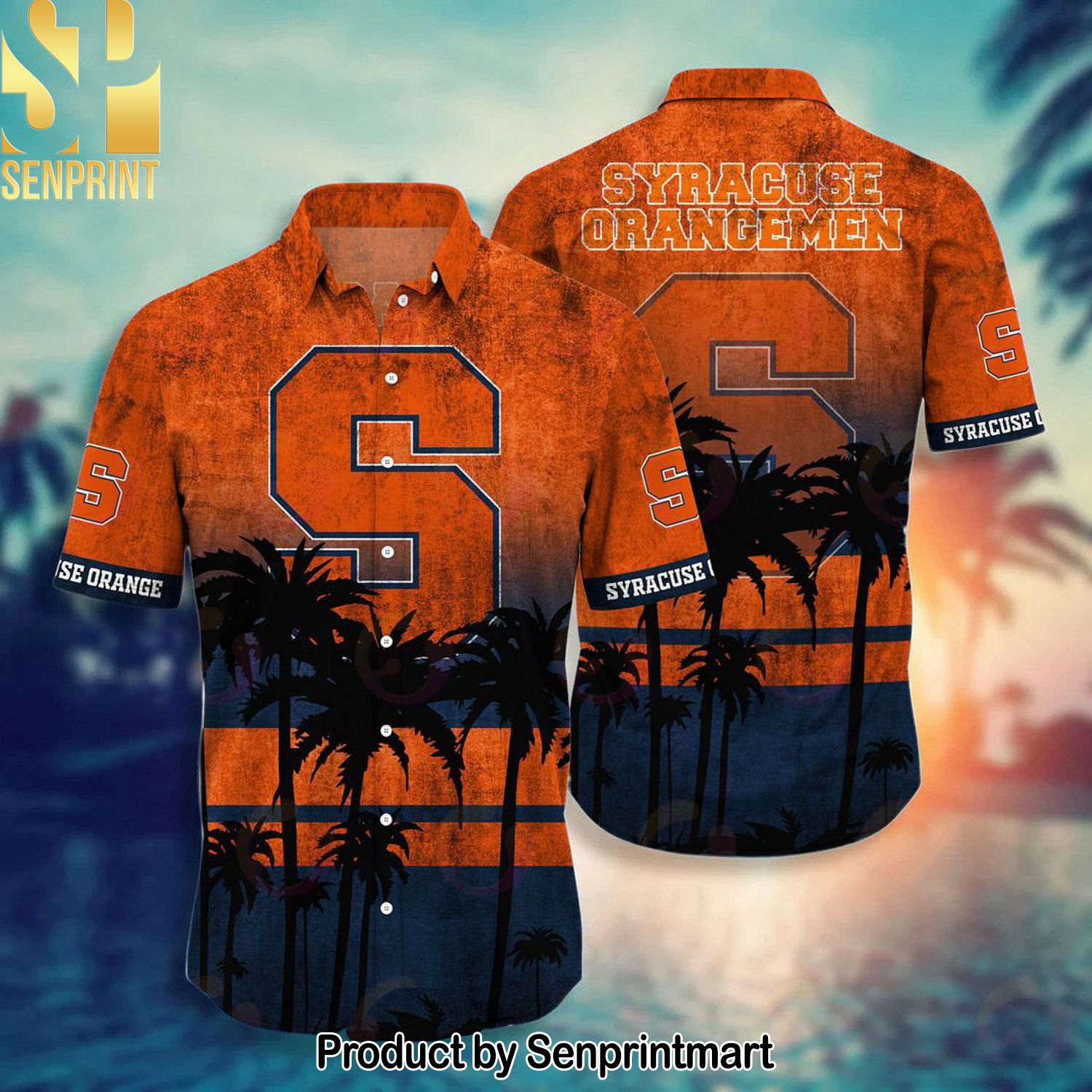 Syracuse Orange All Over Printed Hawaiian Shirt and Shorts