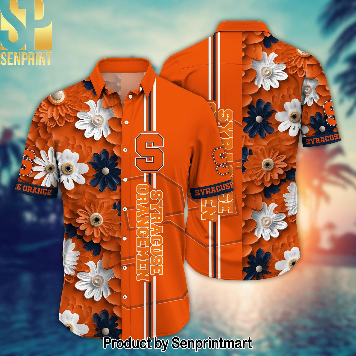 Syracuse Orange NCAA Flower Full Printing Hawaiian Shirt and Shorts