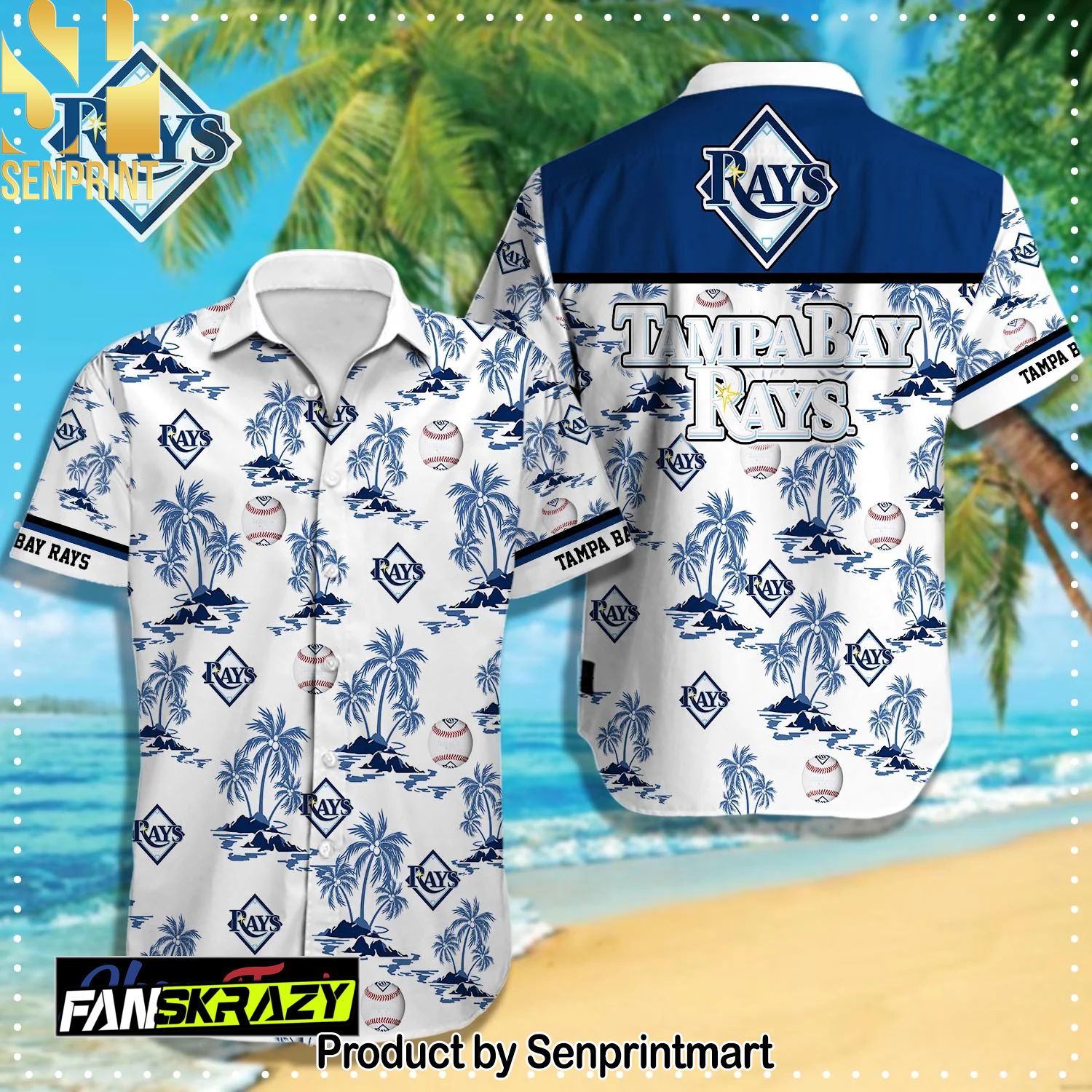 Tampa Bay Rays MLB 3D Full Printing Hawaiian Shirt and Shorts