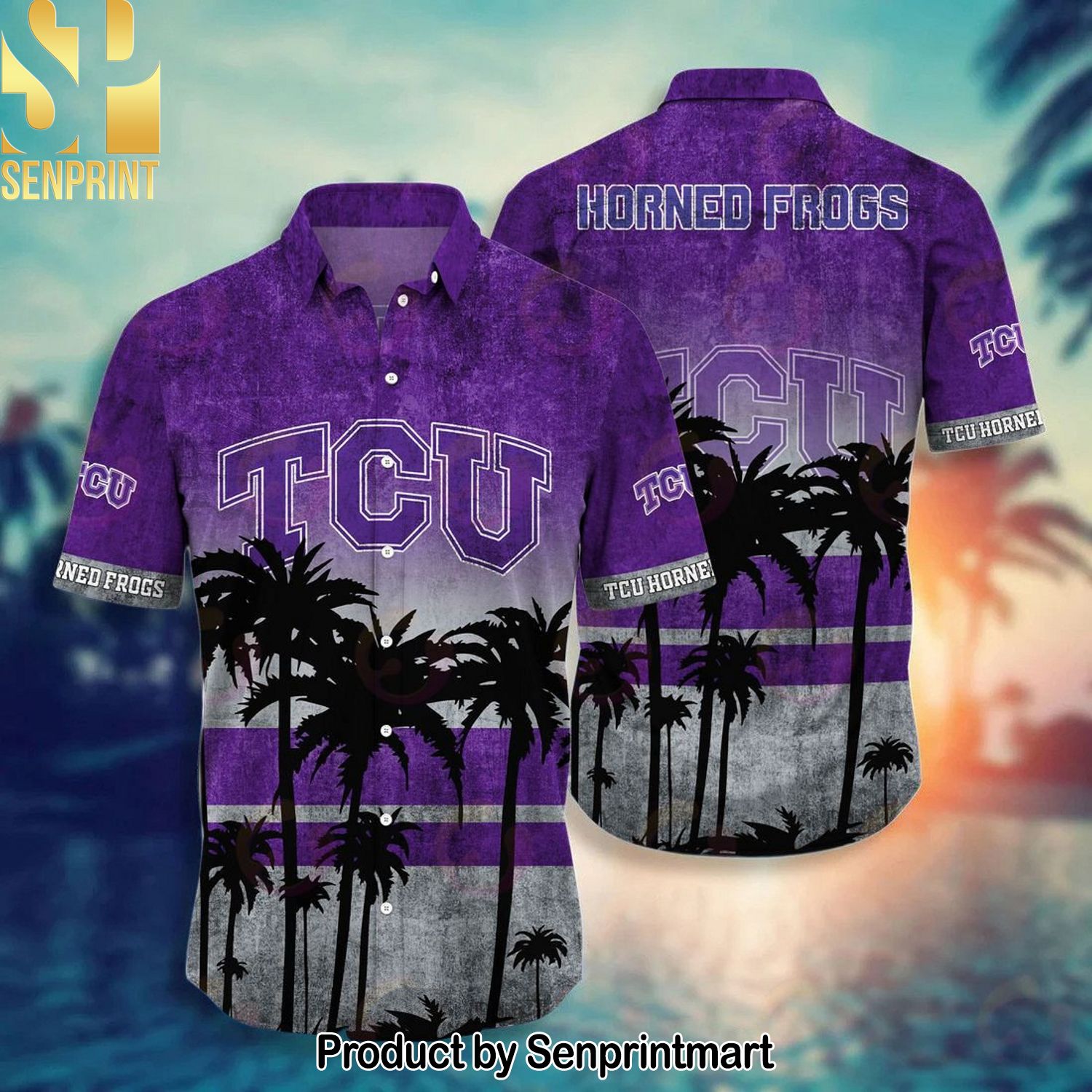 TCU Horned Frogs All Over Print Hawaiian Shirt and Shorts
