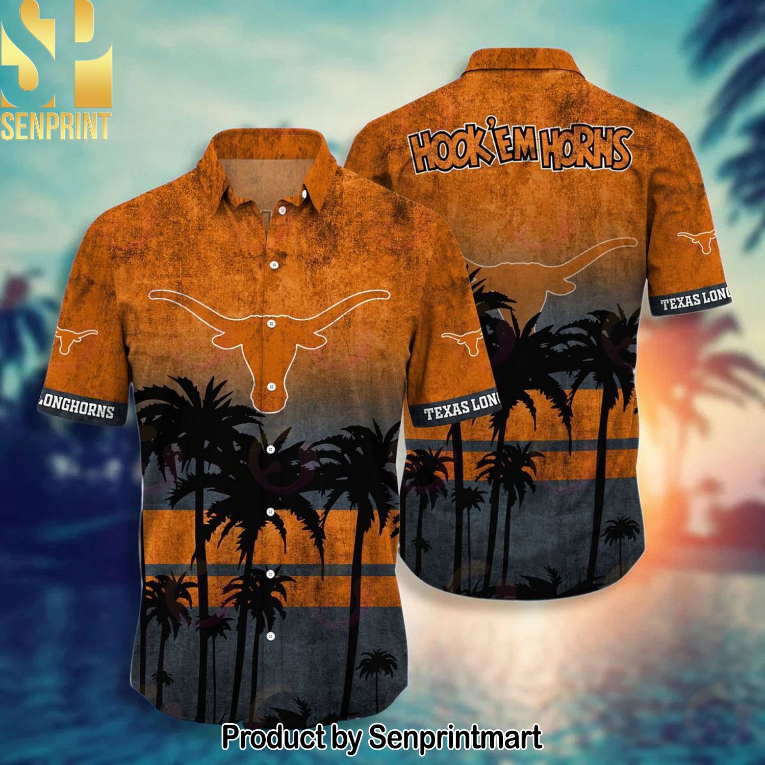 Texas Longhorns High Fashion Full Printing Hawaiian Shirt and Shorts