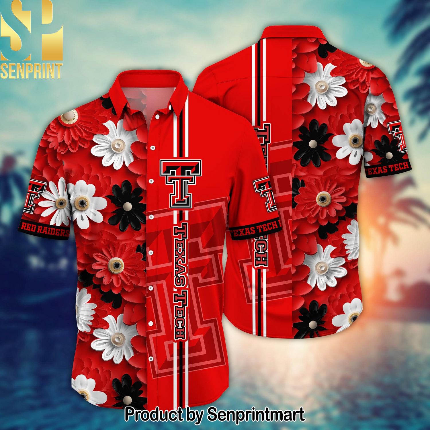 Texas Tech Red Raiders NCAA Flower Pattern All Over Print Hawaiian Shirt and Shorts