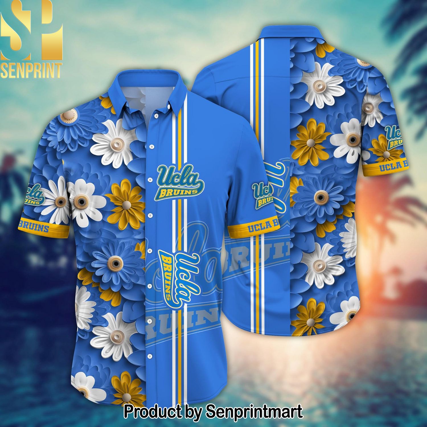 UCLA Bruins NCAA Flower High Fashion Full Printing Hawaiian Shirt and Shorts