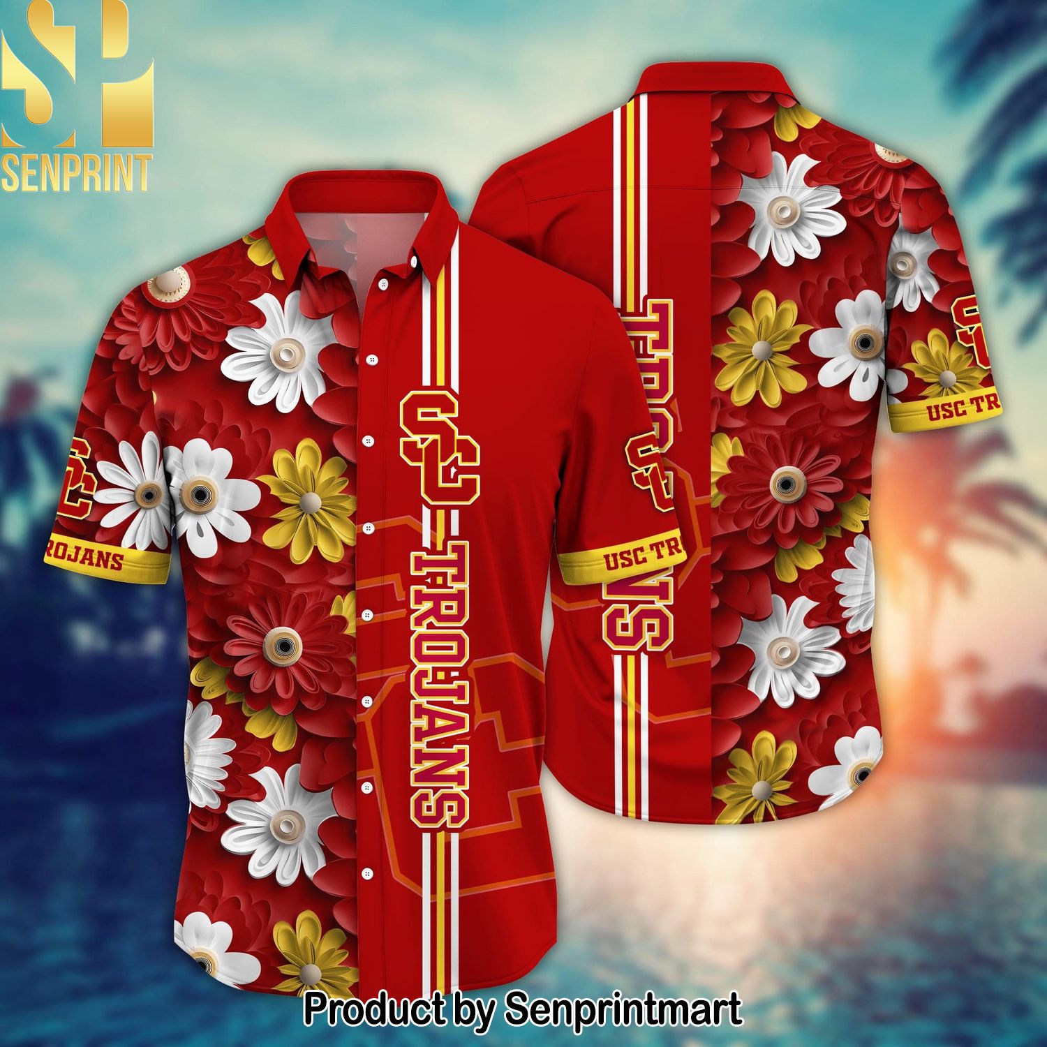 USC Trojans NCAA Flower Best Combo Full Printing Hawaiian Shirt and Shorts