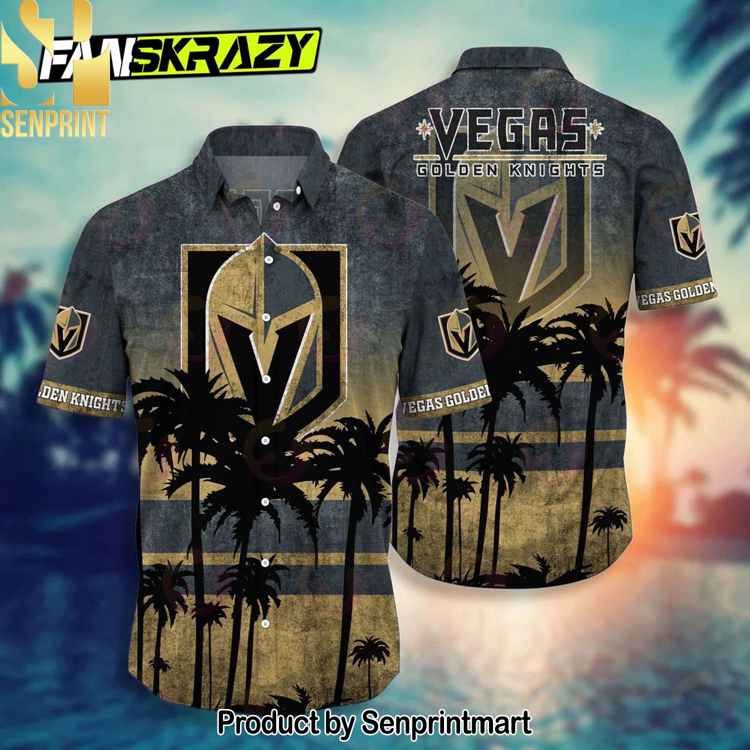 Vegas Golden Knights NHL Full Print Unisex Hawaiian Shirt and Shorts