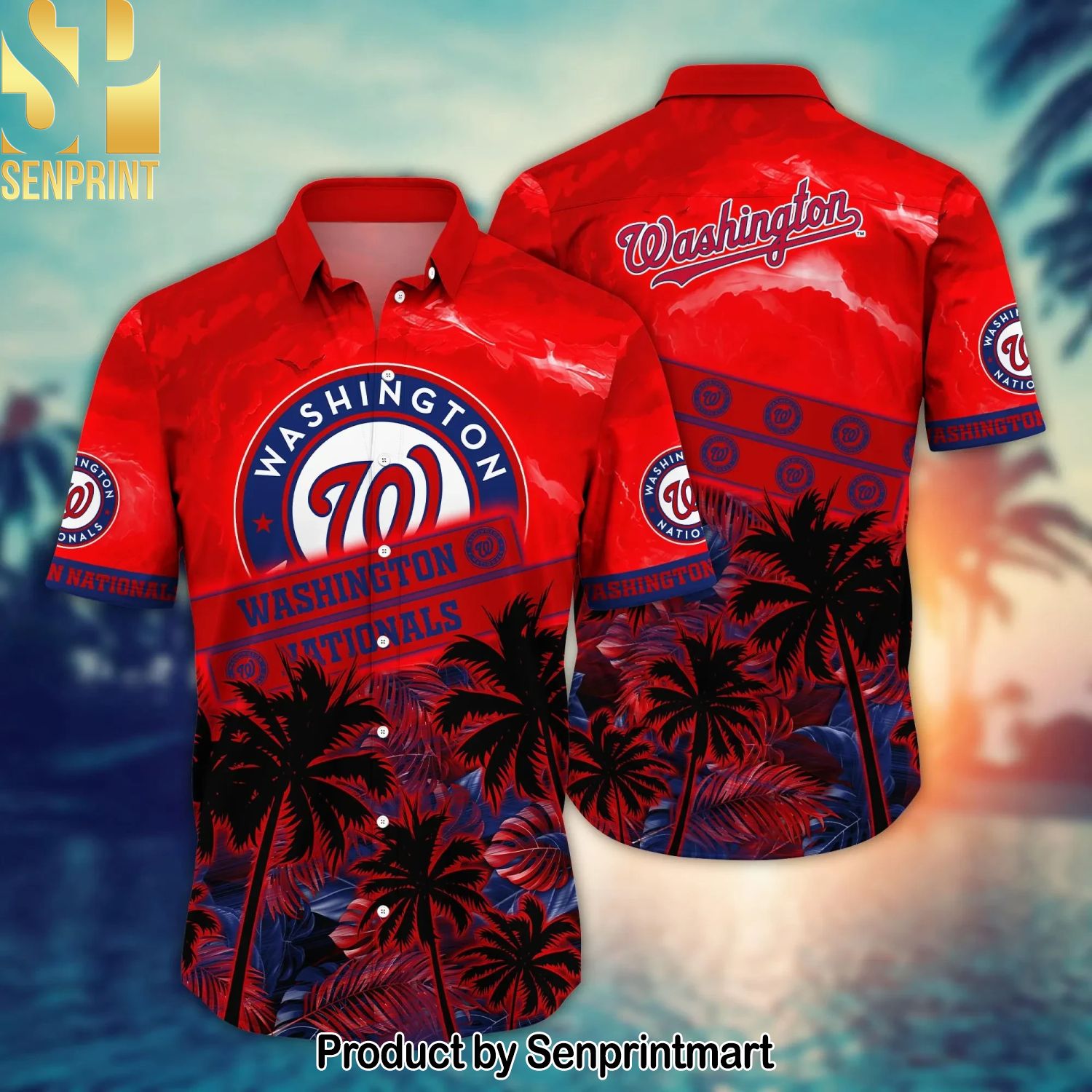 Washington Nationals MLB Flower Full Printed Unisex Hawaiian Shirt and Shorts
