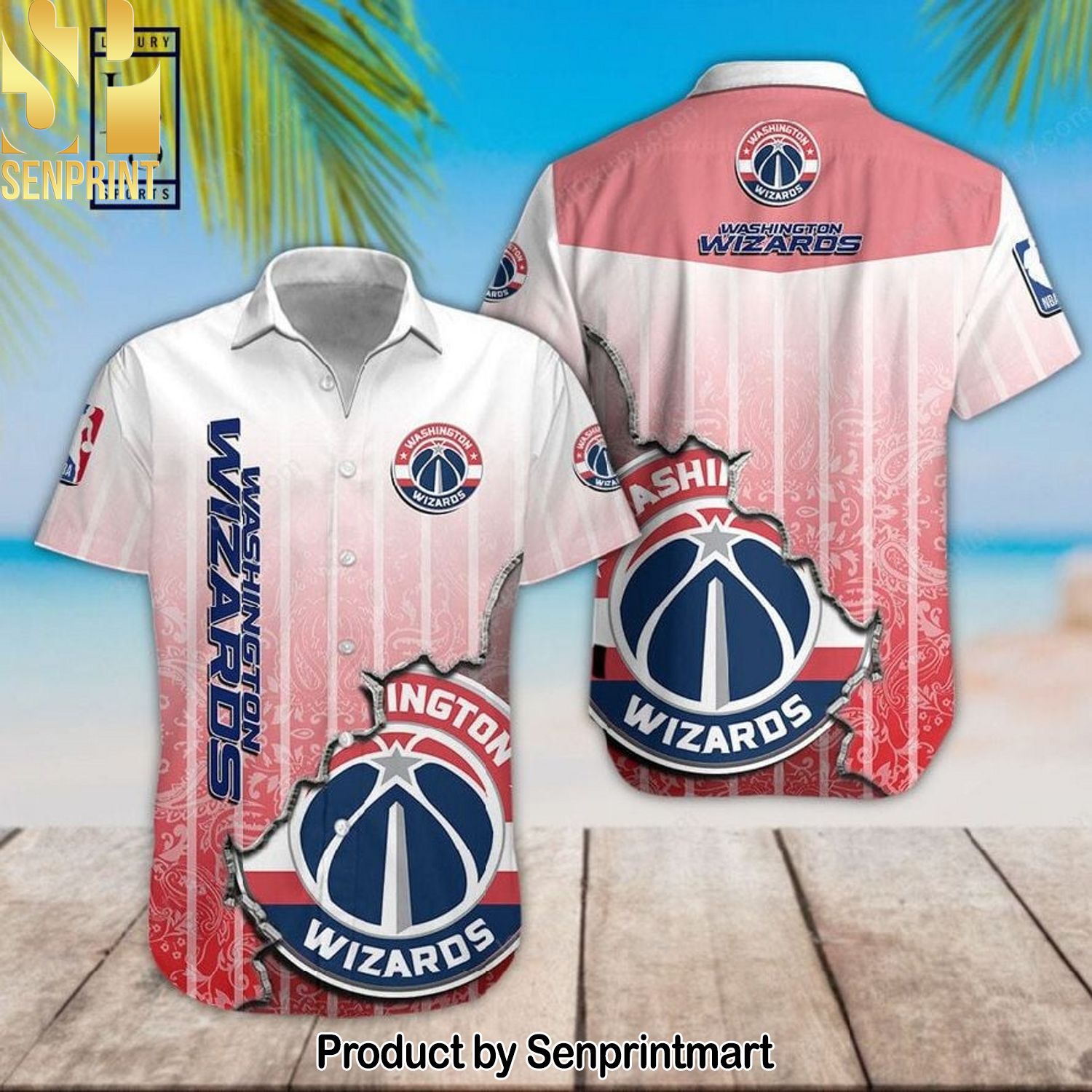Washington Wizards NBA All Over Print Unisex Hawaiian Shirt and Shorts