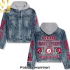 NCAA Alabama Crimson Tide Tie-Dye Hoodie Denim Jacket