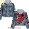 NCAA Georgia Bulldogs Floral Print Hoodie Denim Jacket