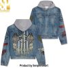 Queen Rock Band Geometric Print Hoodie Denim Jacket