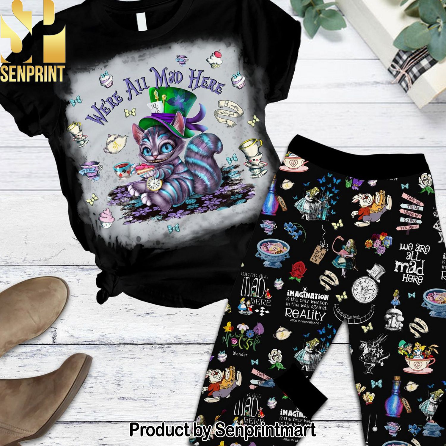 Alice in Wonderland Best Combo All Over Print Pajama Sets
