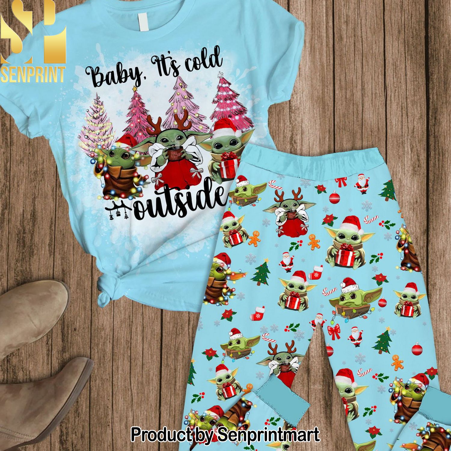 Baby Yoda Gift Ideas Full Printing Pajama Sets