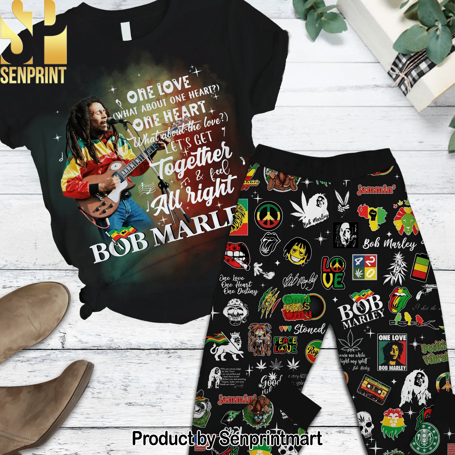 Bob Marley Gift Ideas Full Printing Pajama Sets