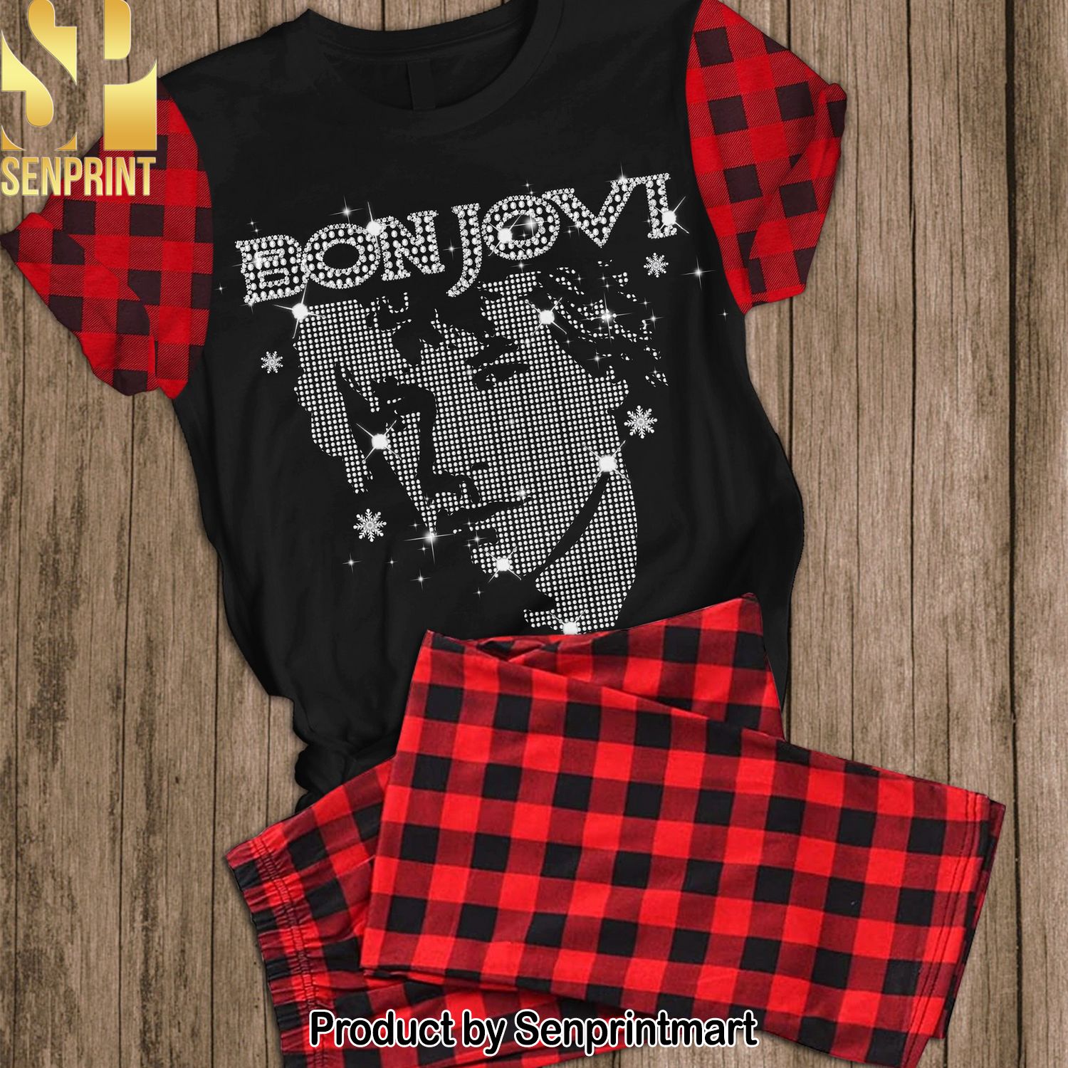 Bon Jovi Rock Band Pattern All Over Printed Pajama Sets