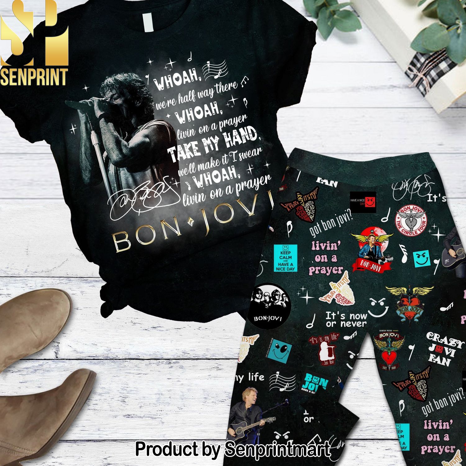 Bon Jovi Rock Band Pattern Full Printed Pajama Sets